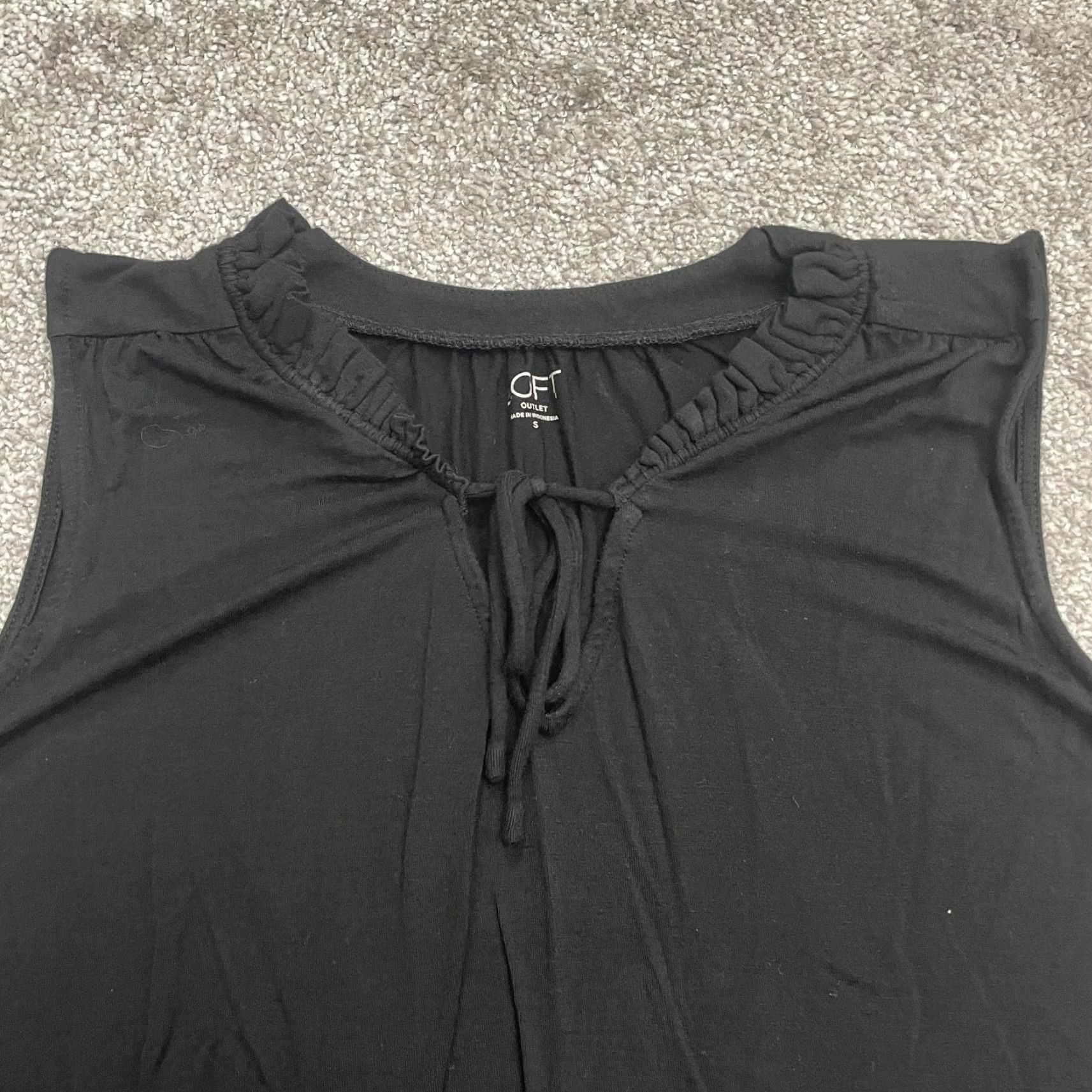 Loft Loft Tank Top Womens S Black Neck Tie Sleeveless Stretch Basic Casual Size S / US 4 / IT 40 - 3 Thumbnail