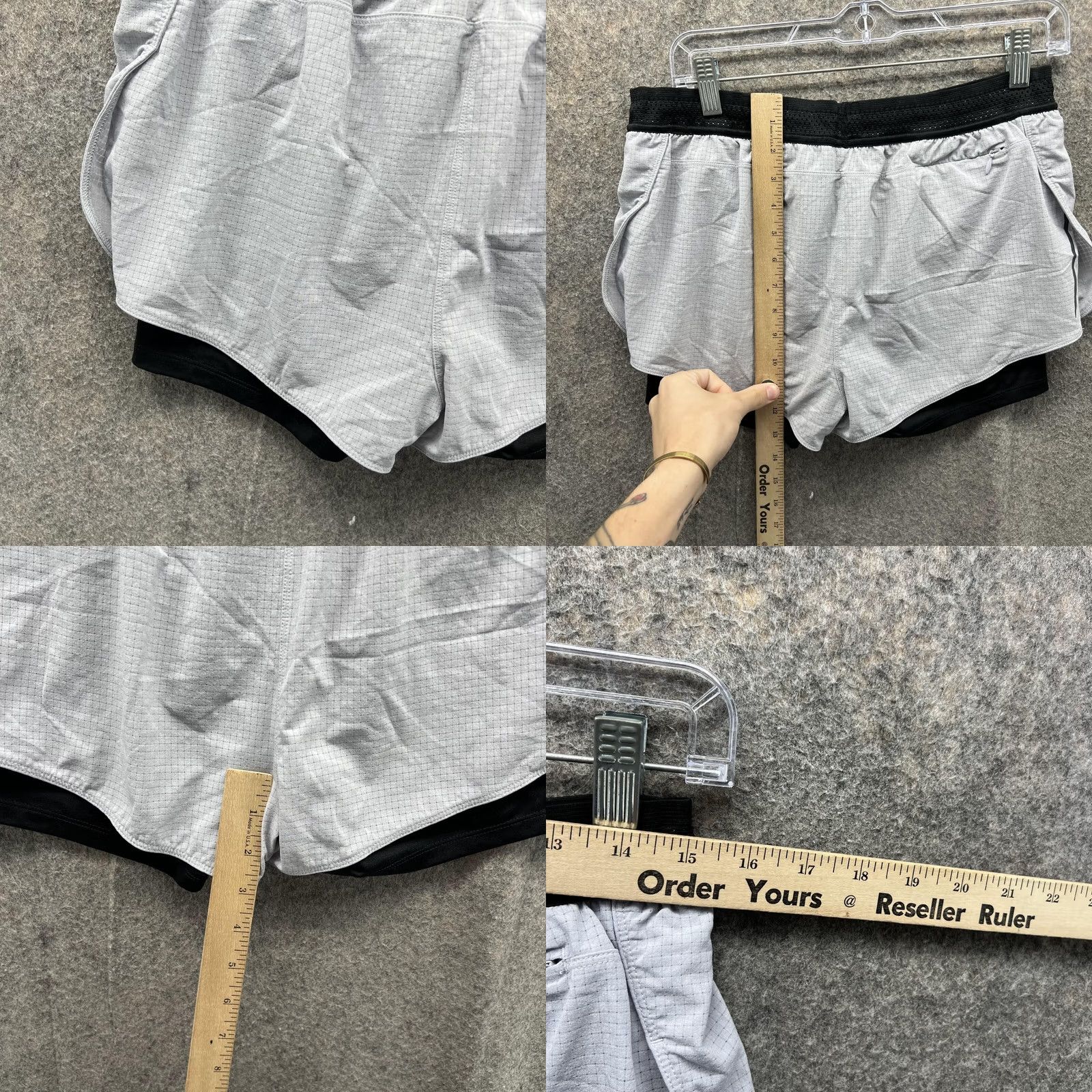 Reebok Reebok Shorts Women M Gray Black Athletic Gym CrossFit Spandex Lined Size 32" / US 10 / IT 46 - 8 Thumbnail