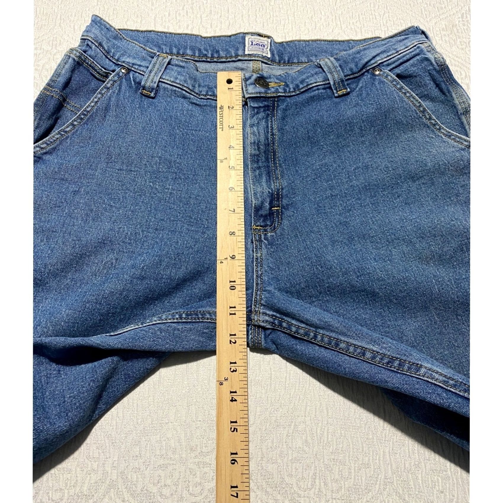 Lee Lee Workwear Carpenter Jeans Blue Denim Straight Leg 34x30 Mens Regular Stretch Pockets Boots Hammer Loop 90s Style Modern Denim Comfort Size US 34 / EU 50 - 6 Thumbnail