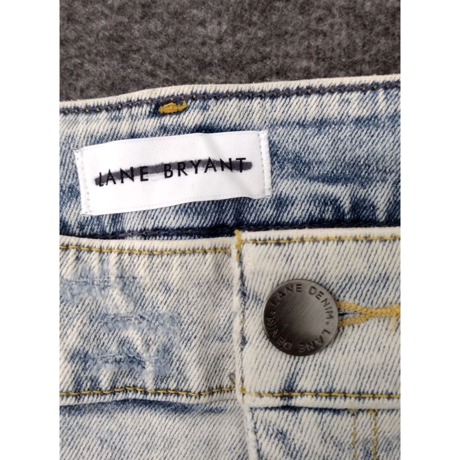 Vintage Lane Bryant Jeans Women's 14 Flex Magic Waistband Light Blue Denim Straight 5-Pocket High Rise Mens Womens Girls? Size 36" / US 14 / IT 50 - 5 Thumbnail