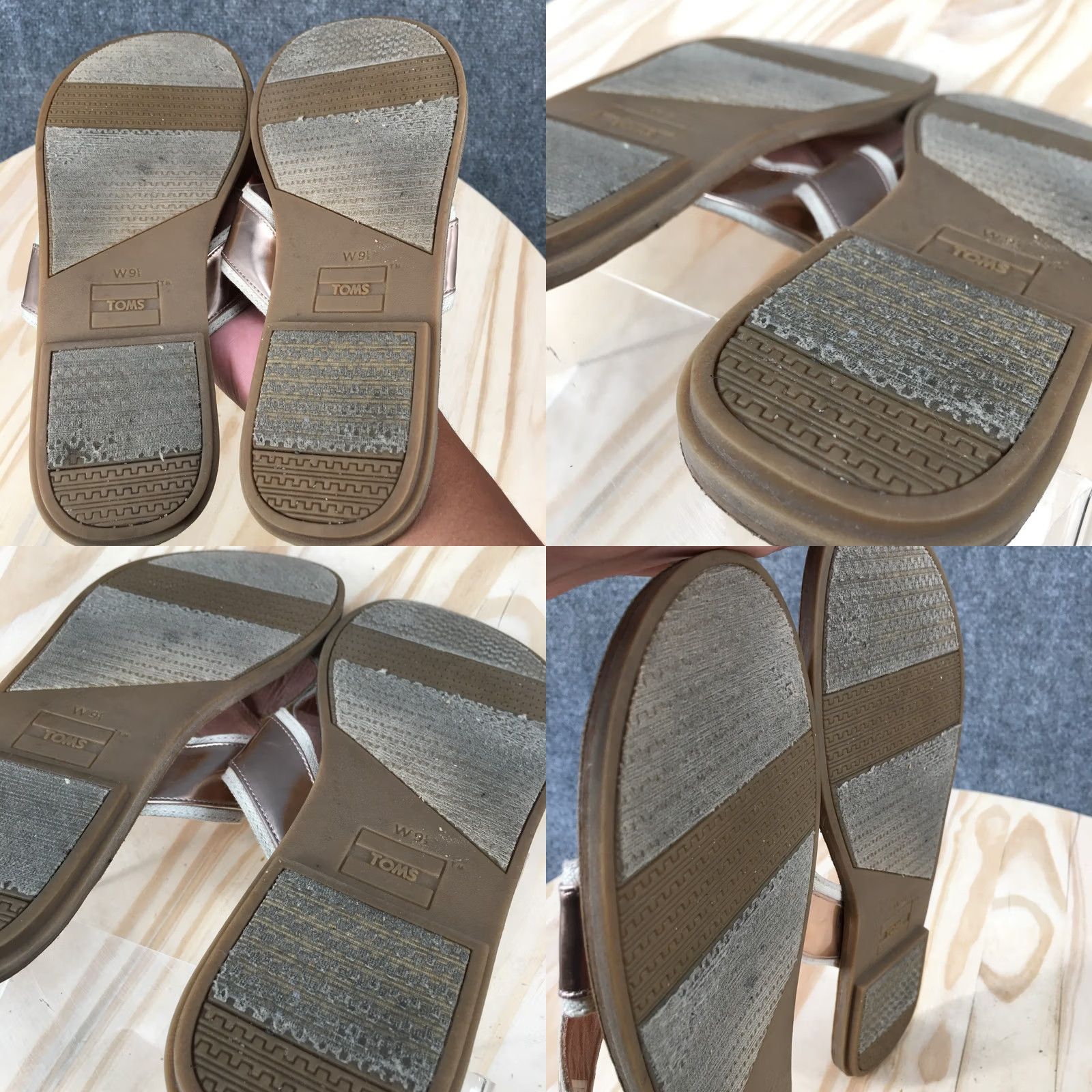 Toms TOMS Sandals Womens 9.5 Slide Crisscross Straps Slip on Flats Rose Gold Tan Shoes Womens Slide 9.5 Gold Tan Size US 10 / IT 40 - 8 Thumbnail
