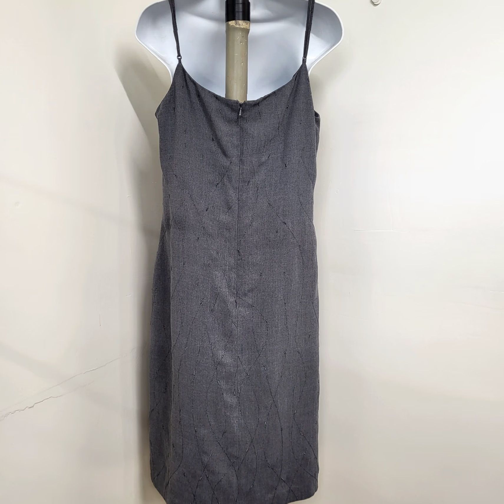Express Express Dress Women's 13/14 Sleeveless Gray Embroidered Cocktail Knee Length Y2K Party Slip Dress Mens? Size XL / US 12-14 / IT 48-50 - 5 Thumbnail