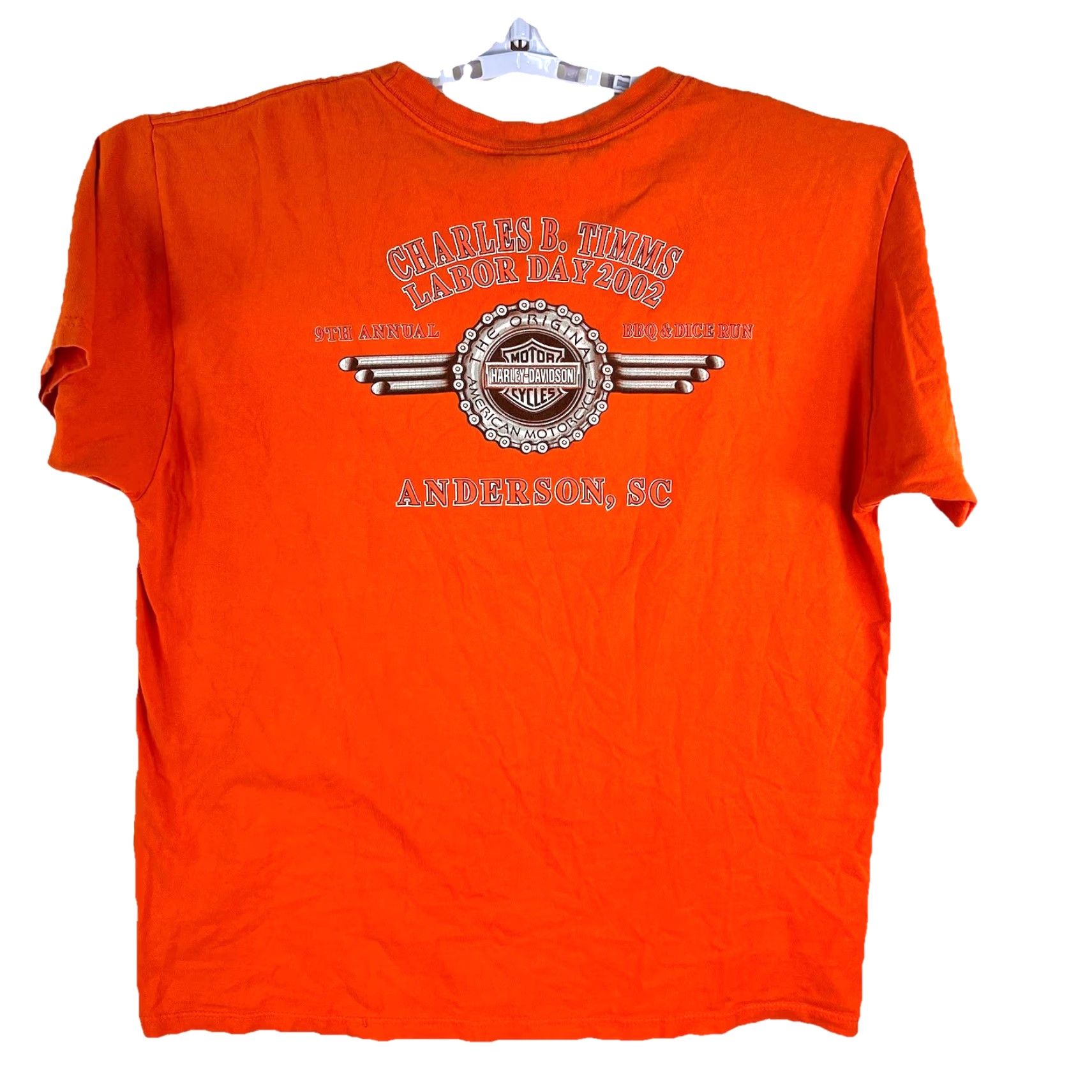 Harley Davidson VINTAGE Harley-Davidson T-Shirt Men XL Orange 2002 Run Graphic Print Muscle Tee Motorcycle 2000s Mens Size US XL / EU 56 / 4 - 2 Thumbnail
