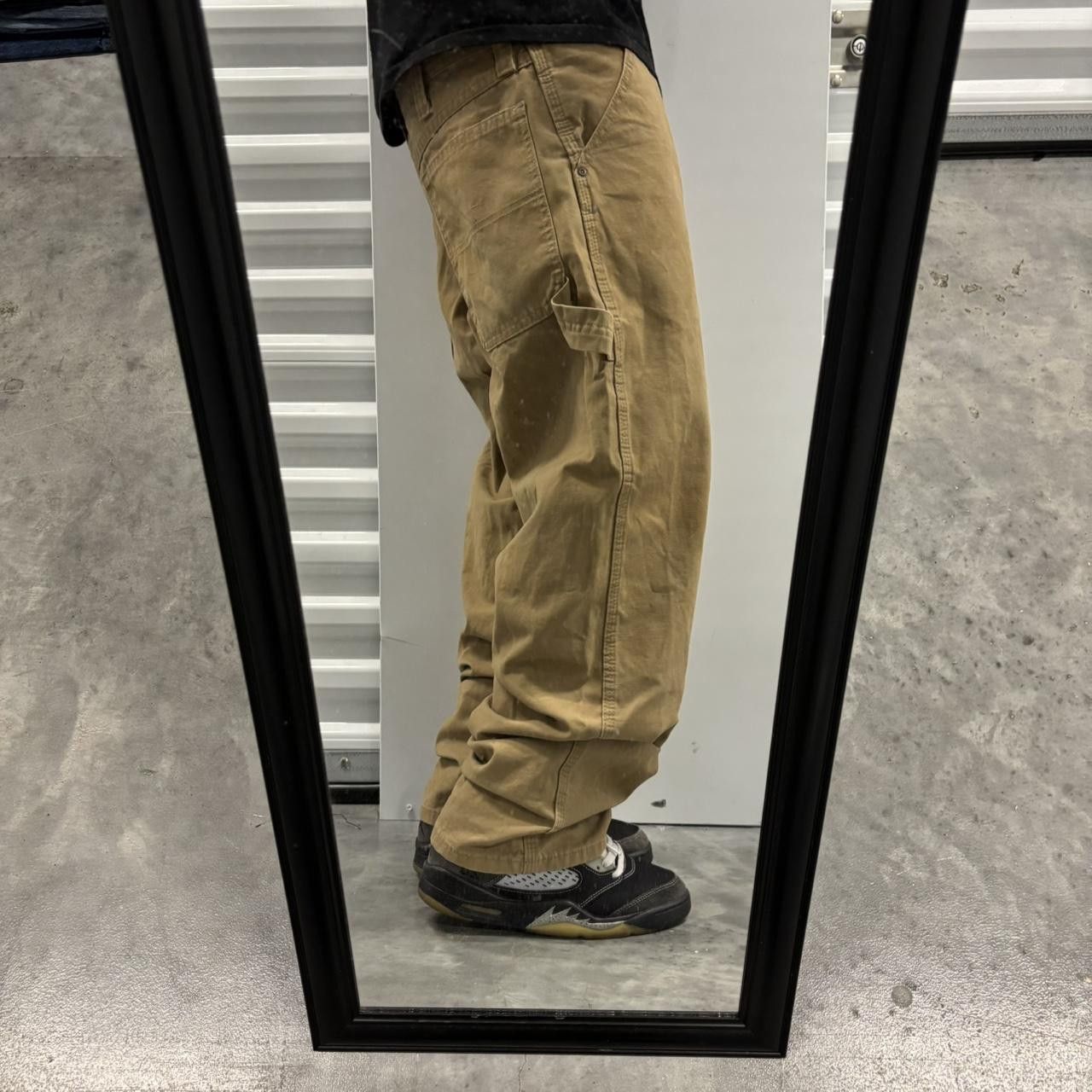 Japanese Brand × Vintage Crazy Vintage Y2K/2000s Khaki Tan Streetwear Skater Workwear Carpenter Pants! Size US 36 / EU 52 - 2 Thumbnail