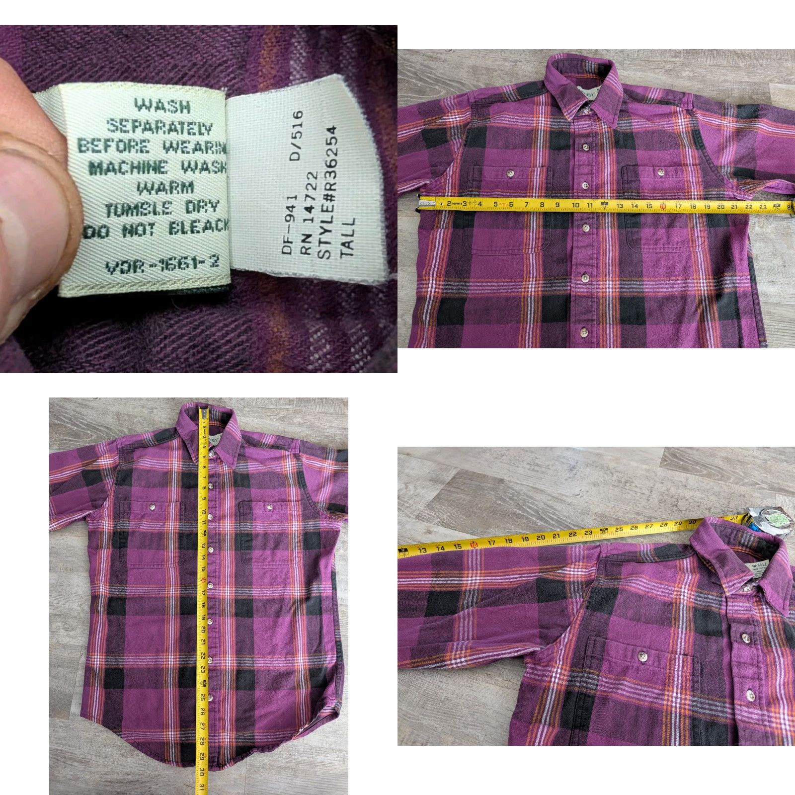 Vintage VINTAGE St John's Bay Plaid Flannel Shirt Mens M Tall Heavyweight Purple Shirt Size US M / EU 48-50 / 2 - 8 Thumbnail