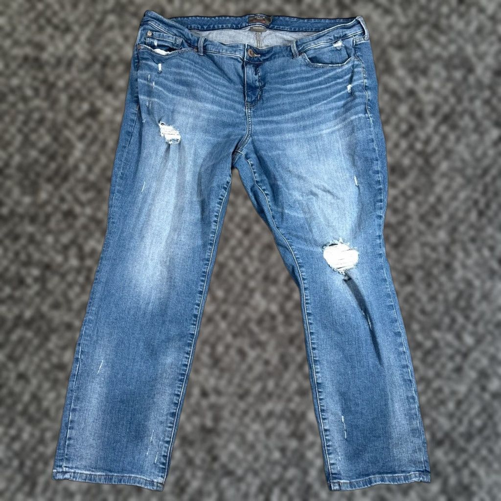 Torrid Torrid Women's Plus Size 22 Boyfriend Straight Jeans Blue Cotton Blend Zip Size 40" / US 18 - 1 Thumbnail