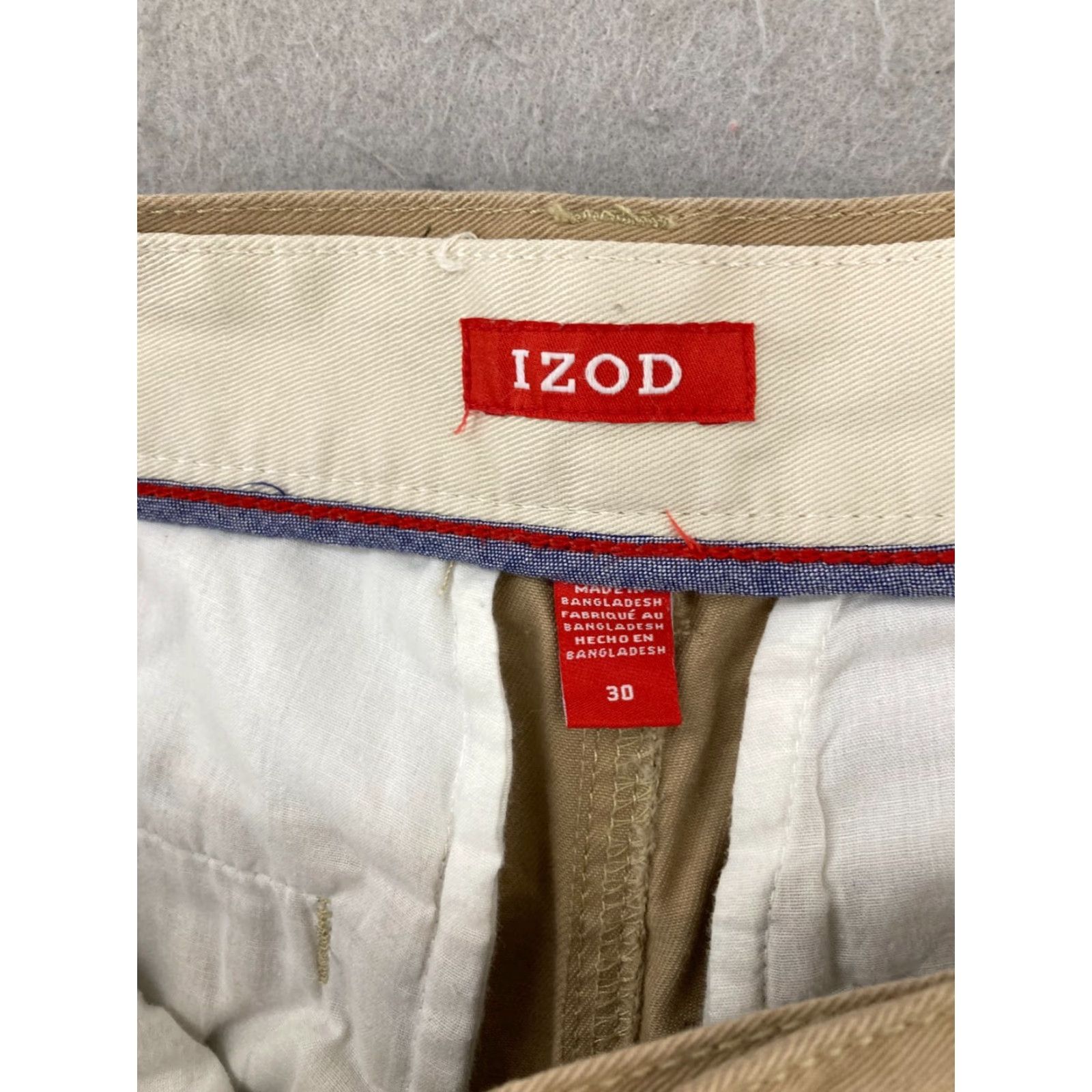 Izod IZOD Mens Shorts 30 Khaki Marlin Print All Over Preppy Outdoor - Beige Cotton Chino Short Adult Regular 30 Men's Size US 30 / EU 46 - 7 Thumbnail