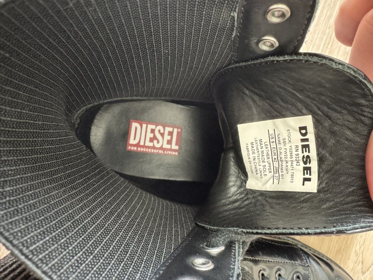 Diesel Diesel - Mens Black Leather Lace Up Boots - D-ALABHAMA BT Size US 9 / EU 42 - 4 Thumbnail