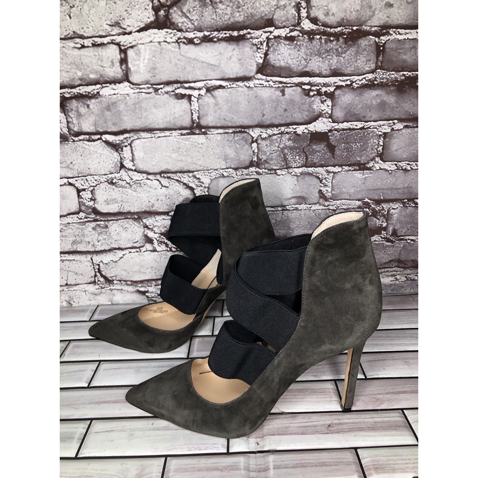 Vince Camuto Vince Camuto Nigel Charcoal Gray Suede Elastic Pointed Toe H Size US 9 / IT 39 - 23 Thumbnail