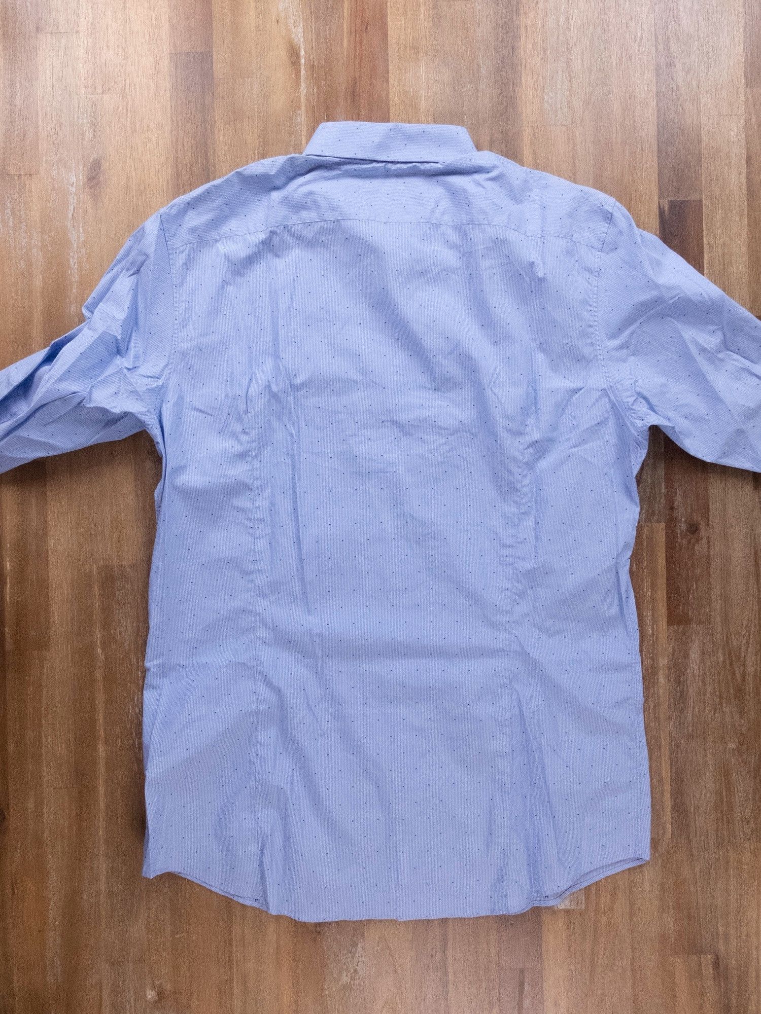 Jil Sander JIL SANDER blue slim fit striped polka dots shirt 42 XL Size US XL / EU 56 / 4 - 11 Thumbnail