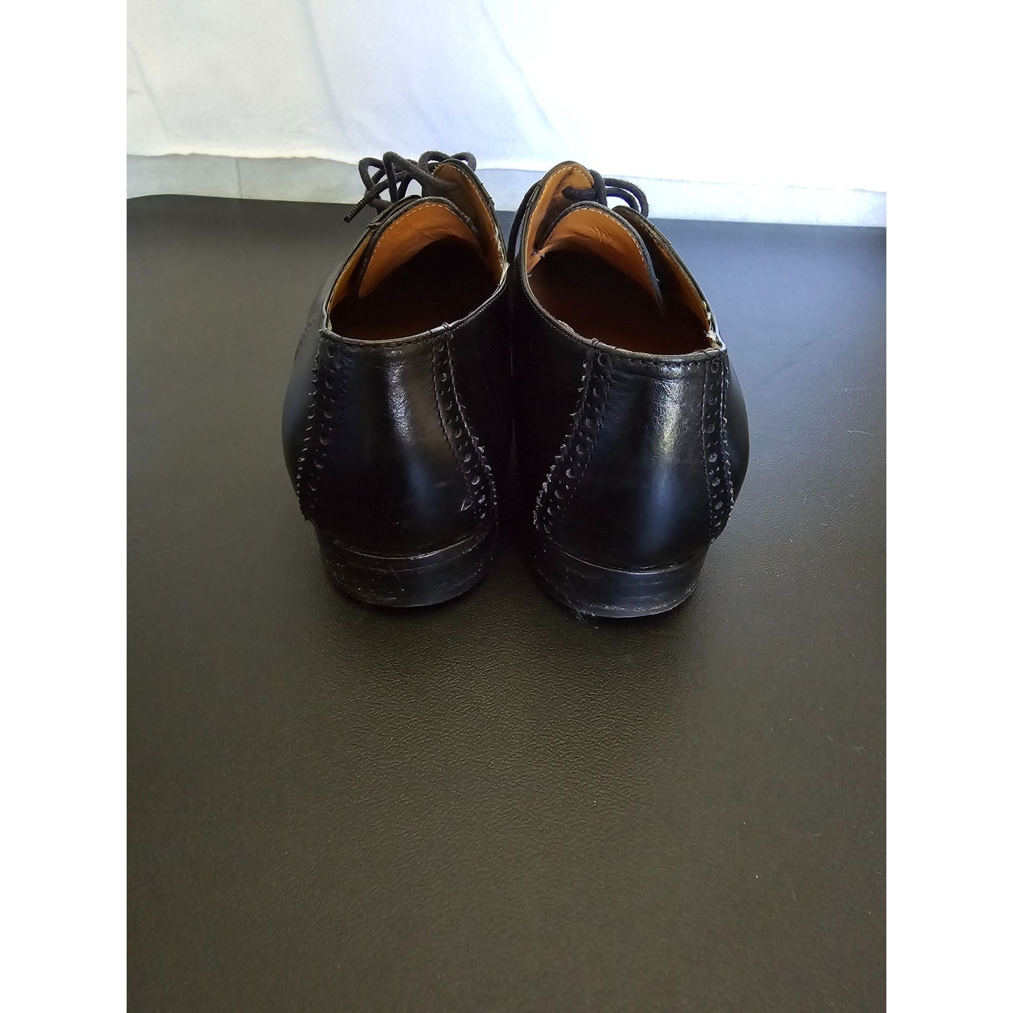Polo Ralph Lauren Polo Ralph Lauren Mens Black Leather Brogue Dress Shoes Size Size US 8.5 / EU 41-42 - 6 Thumbnail