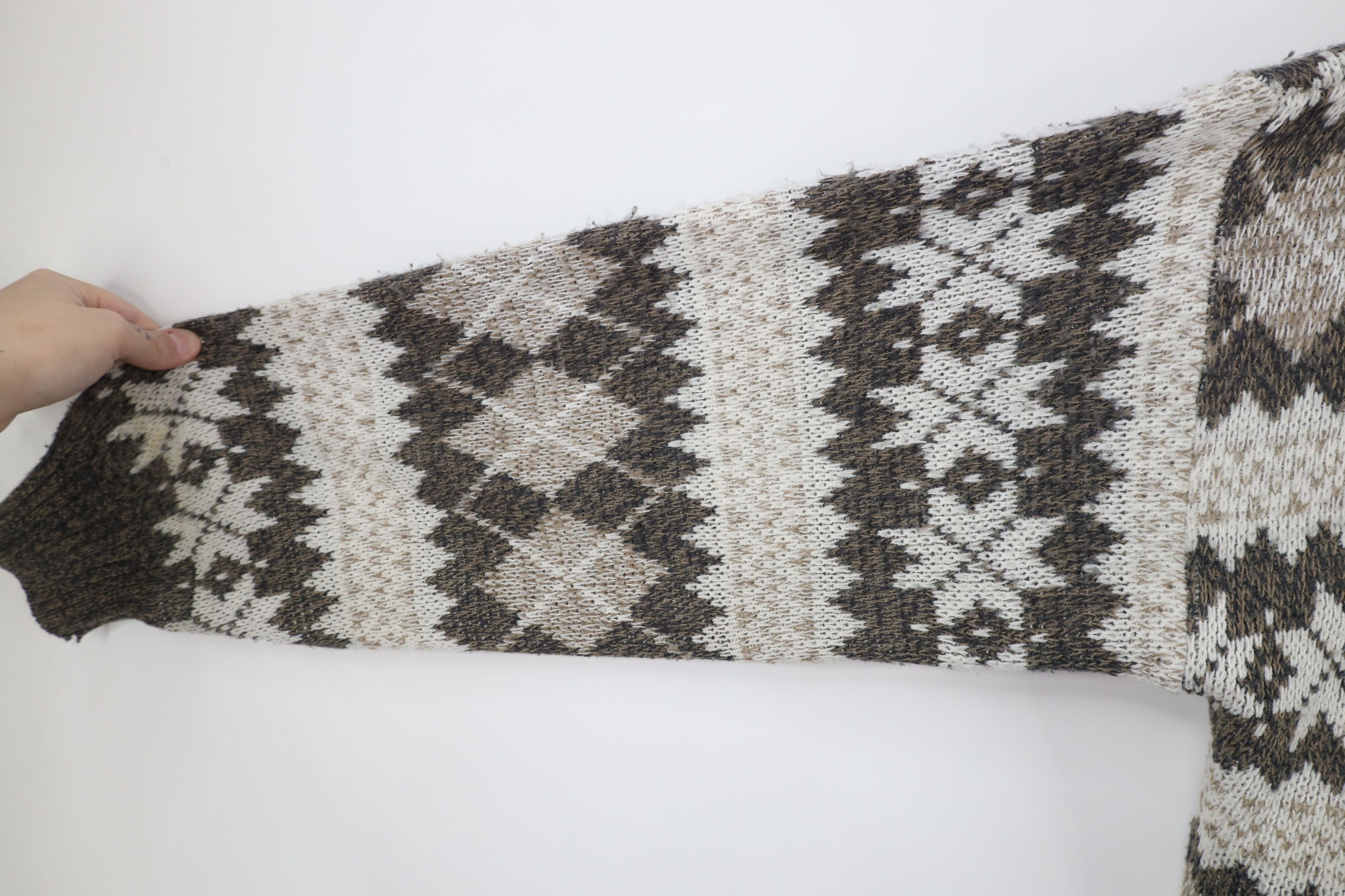 Vintage Vintage 90s Streetwear Fair Isle Knit Cardigan Sweater Size US L / EU 52-54 / 3 - 9 Thumbnail