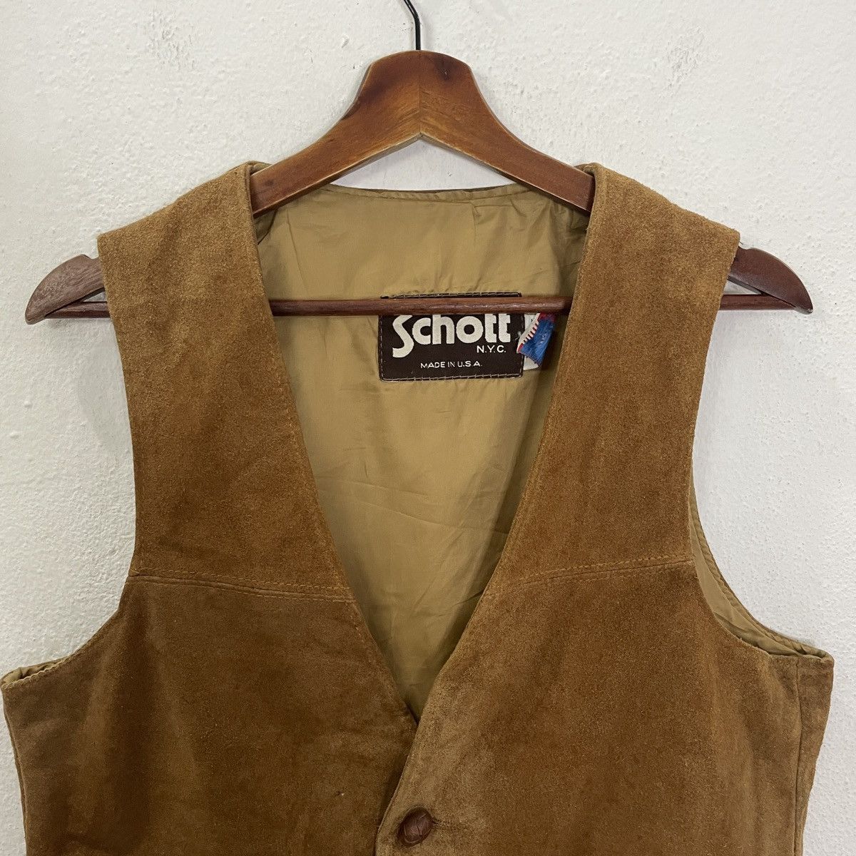 Schott Vintage 80s Schott N.Y.C Leather Sleeveless Jacket Size US S / EU 44-46 / 1 - 4 Thumbnail