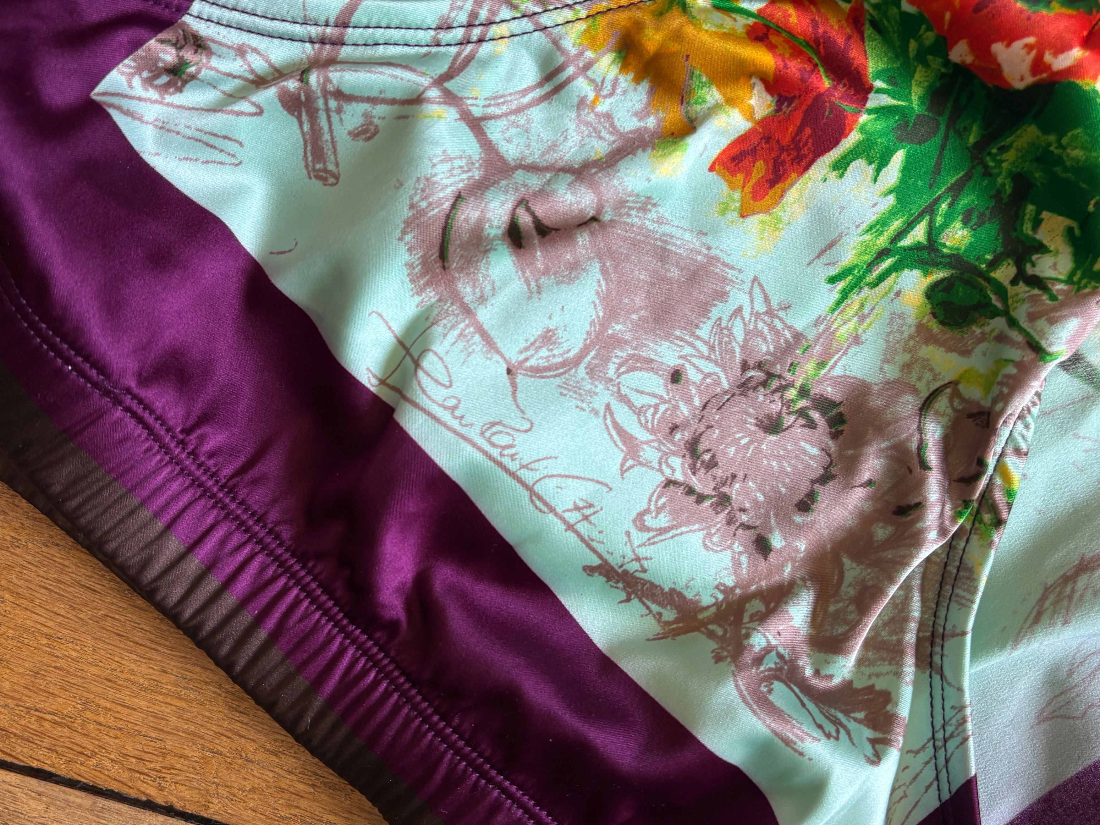 Jean Paul Gaultier Jean Paul Gaultier vintage mens satin floral speedos Size US 34 / EU 50 - 4 Thumbnail