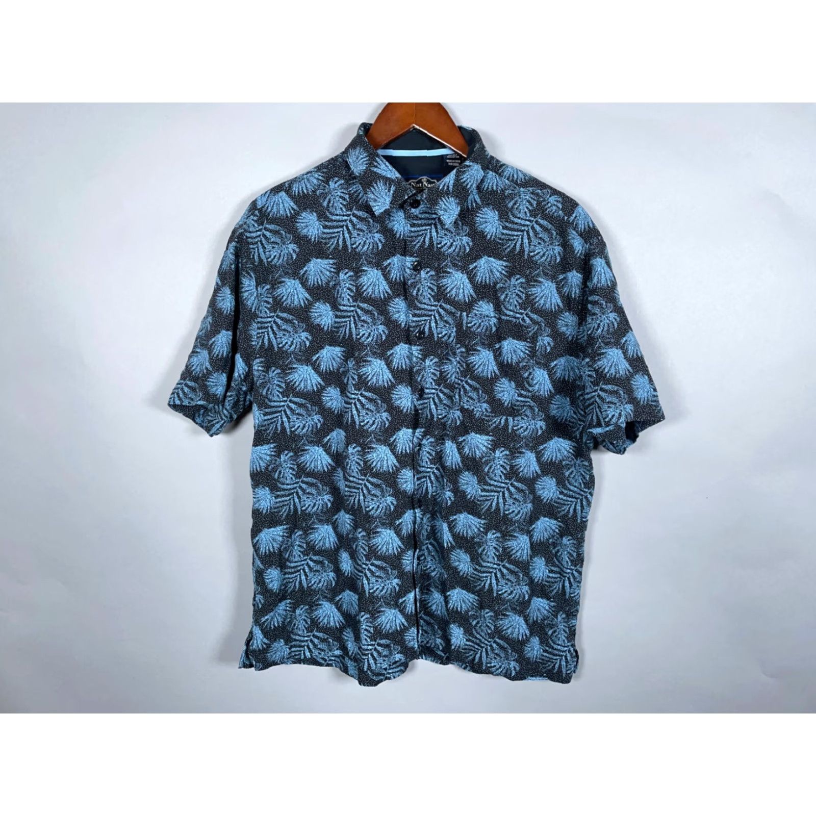 Nat Nast VINTAGE Nat Nast Palm Tree Shirt Adult Large Black Blue Geometric Hawaiian 90s Mens Shirt Size US L / EU 52-54 / 3 - 2 Thumbnail