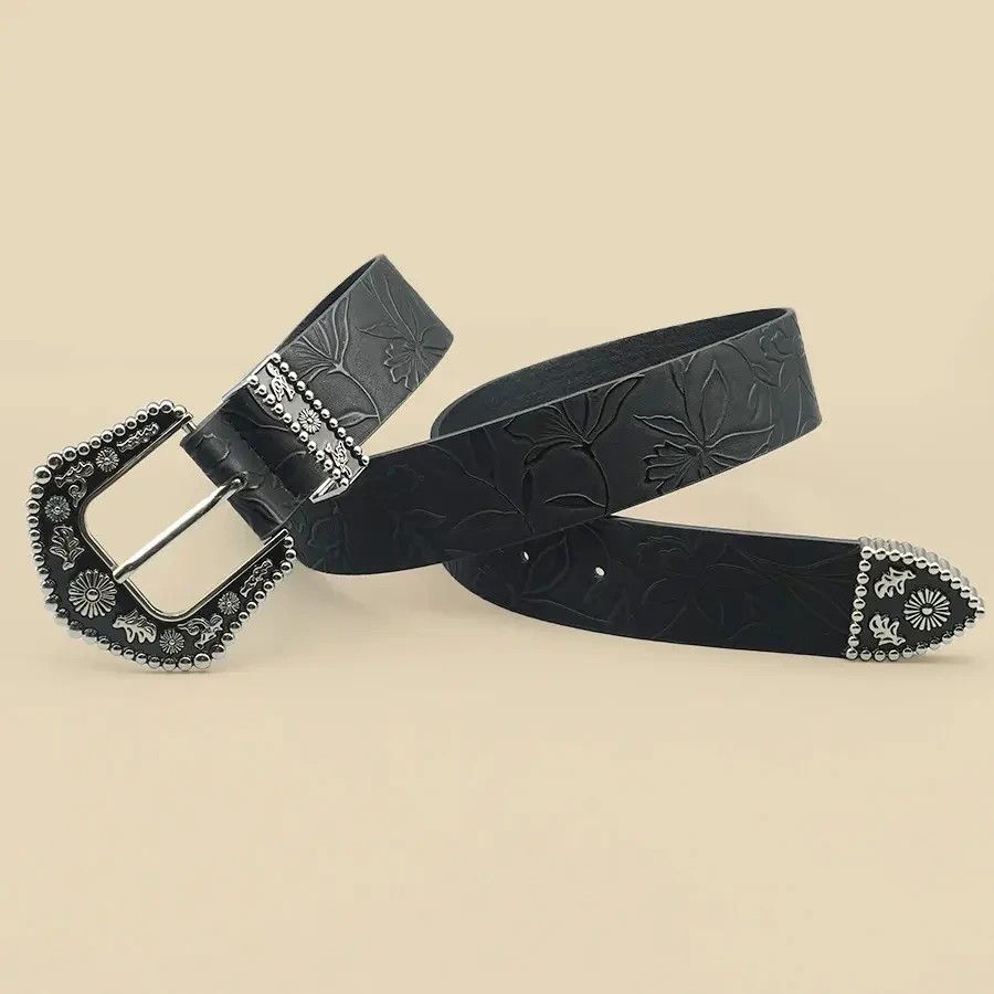 Jewelry Elegant Vintage Carved Buckle Leaf Belt Size ONE SIZE - 5 Thumbnail