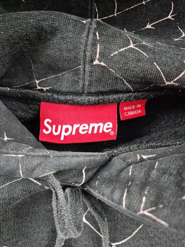 Supreme Supreme Men's Black White Spiderweb Pullover Hoodie Size M Size US M / EU 48-50 / 2 - 4 Thumbnail