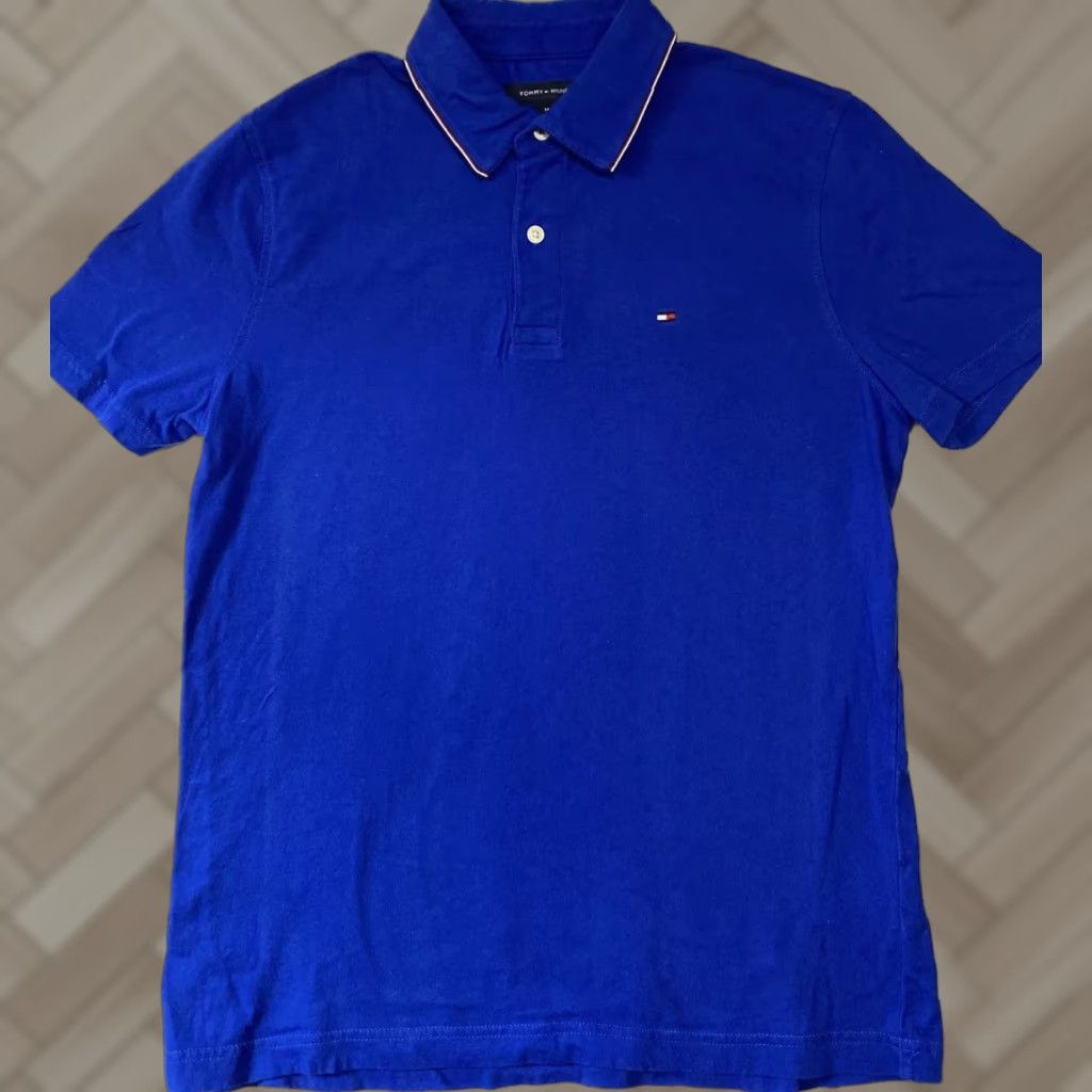 Vintage Tommy Hilfiger Polo Shirt Men’s M Blue Polo Shirt Casual Golf Polo Shirt Spring Summer Mens Regular Short Sleeve Cotton Dressy Polo Shirt 25-5 Size US M / EU 48-50 / 2 - 1 Thumbnail