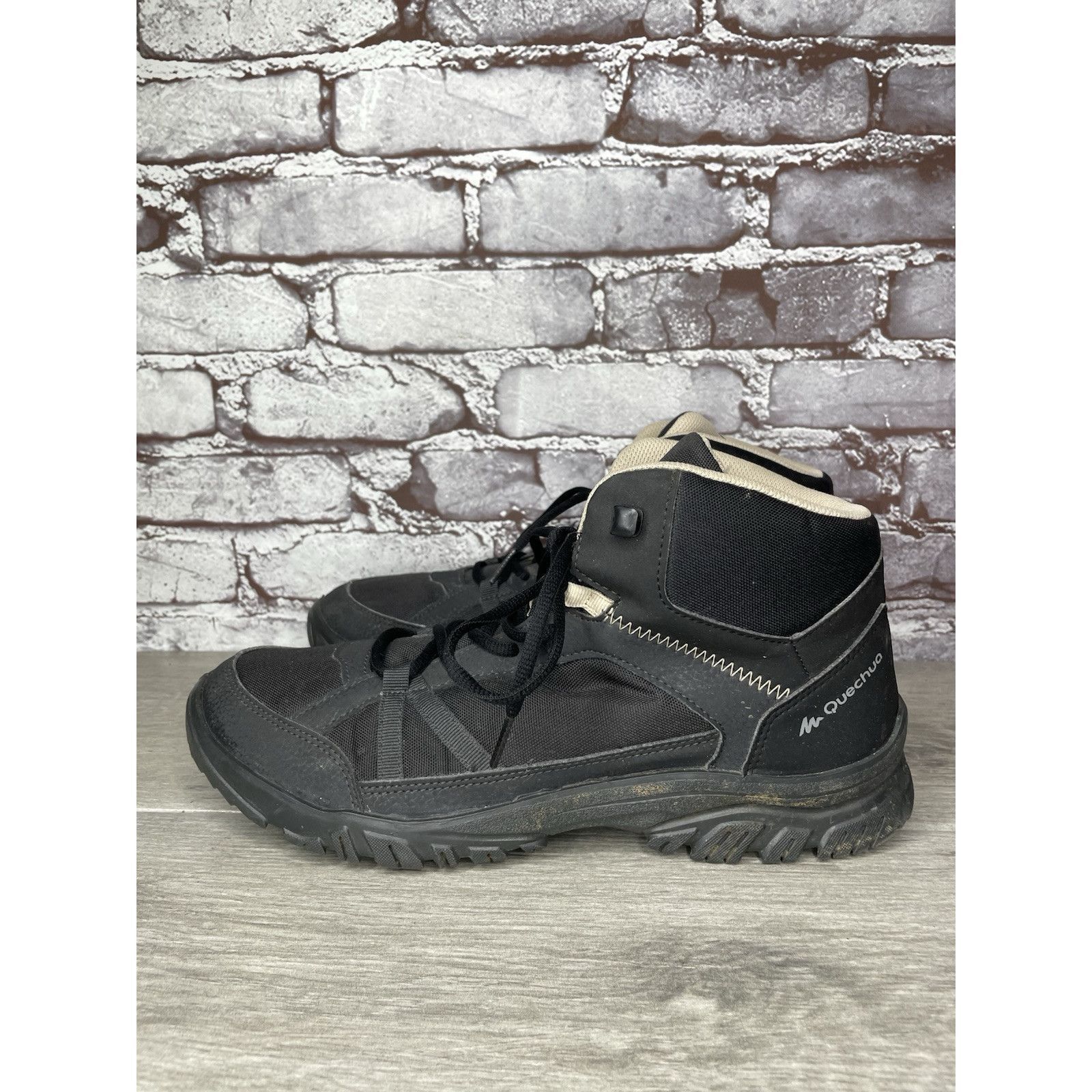 Other Quechua NH100 Black Mesh Lace Up Synthetic Mid Hiking Boots Size US 11.5 / EU 44-45 - 15 Thumbnail