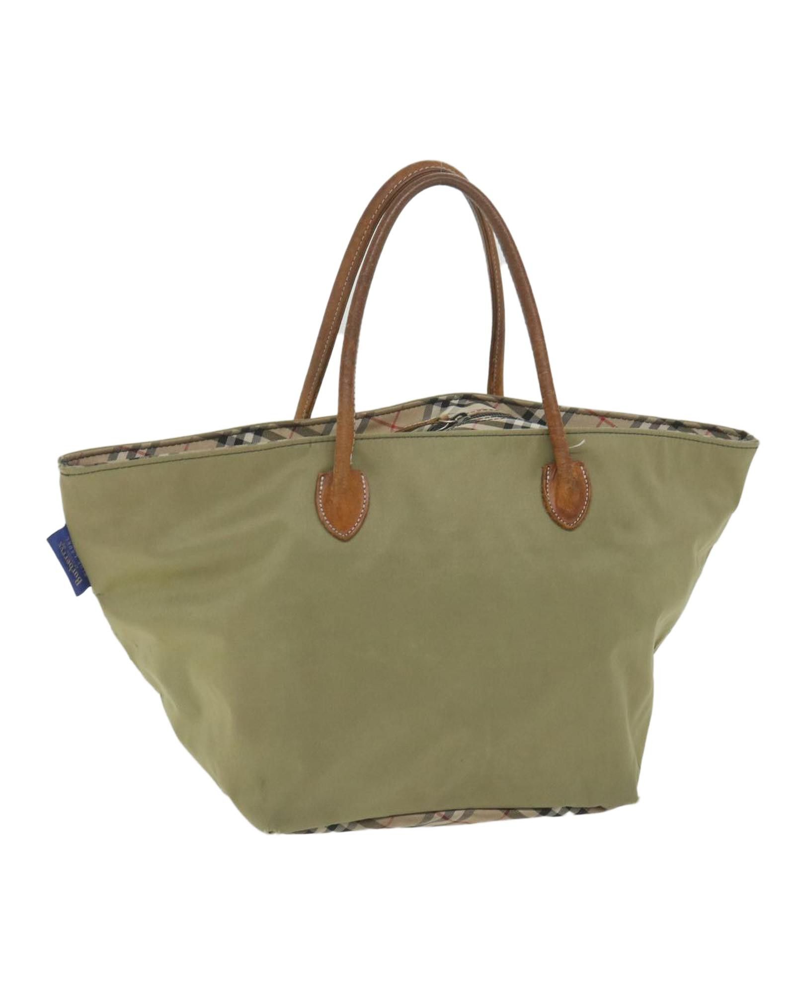 image of Burberry Nylon Khaki Tote Bag With Multiple Pockets, Women's