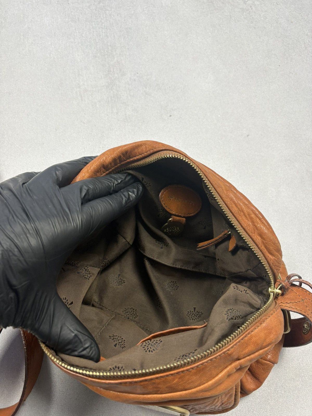 Mulberry Mulberry Vintage Brown Leather Crossbody Bag Brass Plaque Size ONE SIZE - 13 Thumbnail