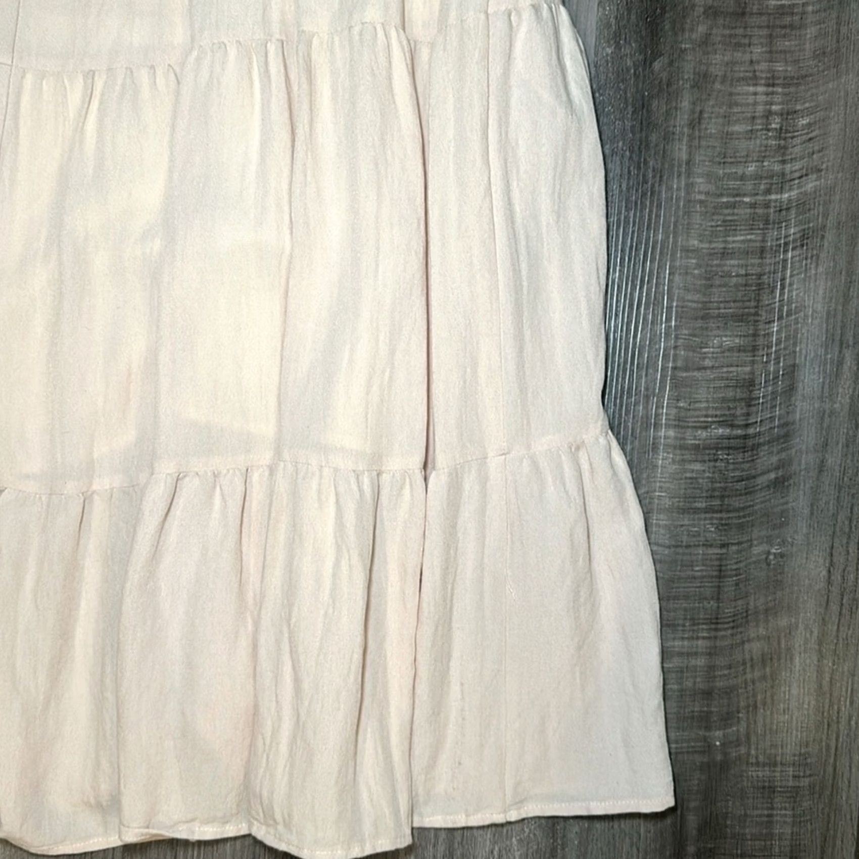 Vintage Entro Classic Tiered Sleeveless Ruffle Midi Dress Large Women Cream Midi Dress Size L / US 10 / IT 46 - 3 Thumbnail