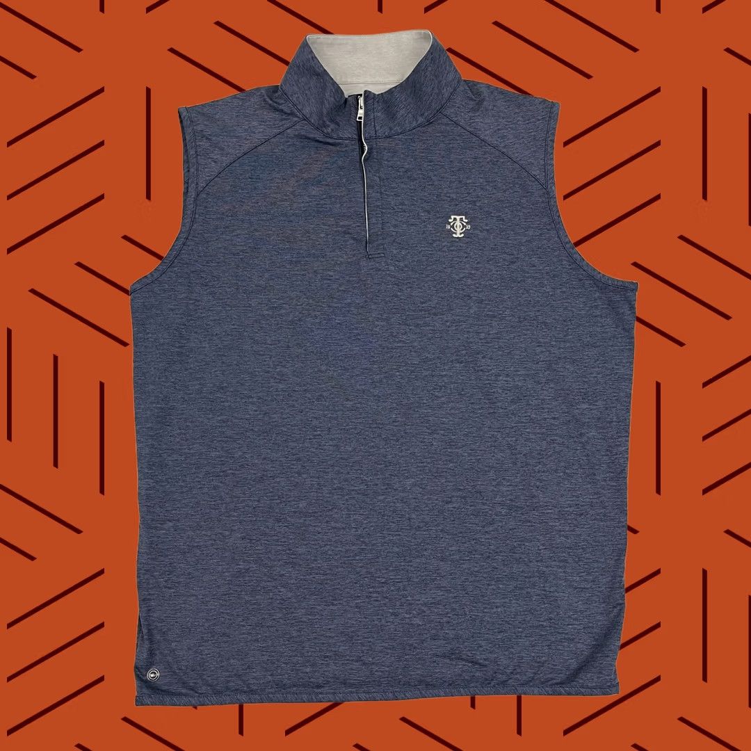 Peter Millar Peter Millar Crown Crafted Vest Mens M Blue Talbot Country Club Golf Quarter Zip Vest Size US M / EU 48-50 / 2 - 1 Thumbnail