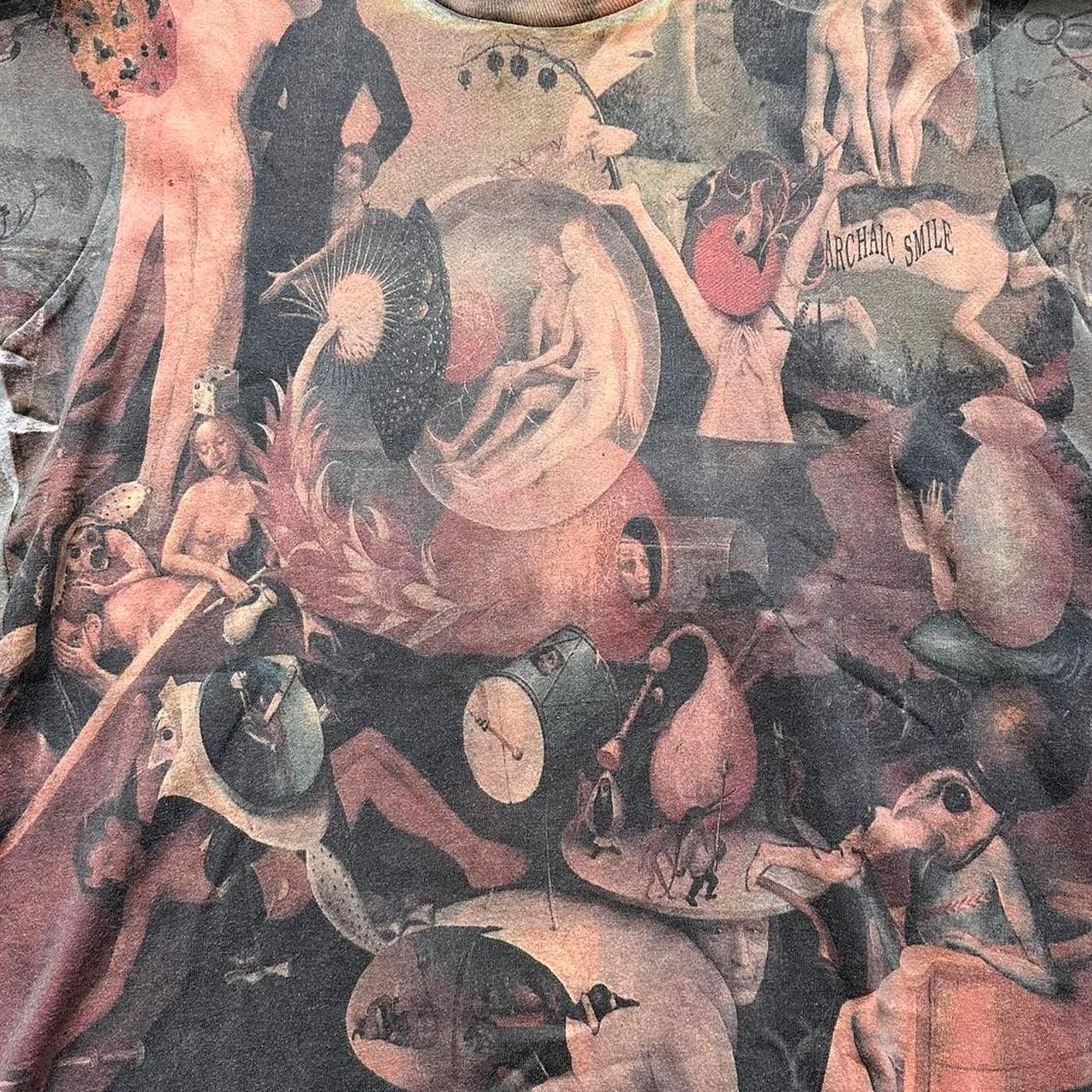 Fruit Of The Loom × Vintage Vintage Garden Of Earthy Delights Archaic Smile Art Shirt Size US L / EU 52-54 / 3 - 7 Thumbnail