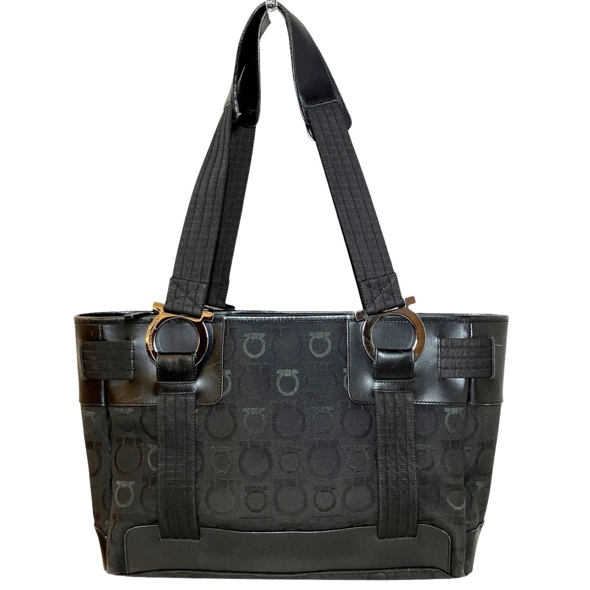 Salvatore Ferragamo Salvatore Ferragamo Gancini handbag, canvas and leather, Q215840 Size ONE SIZE - 1 Thumbnail