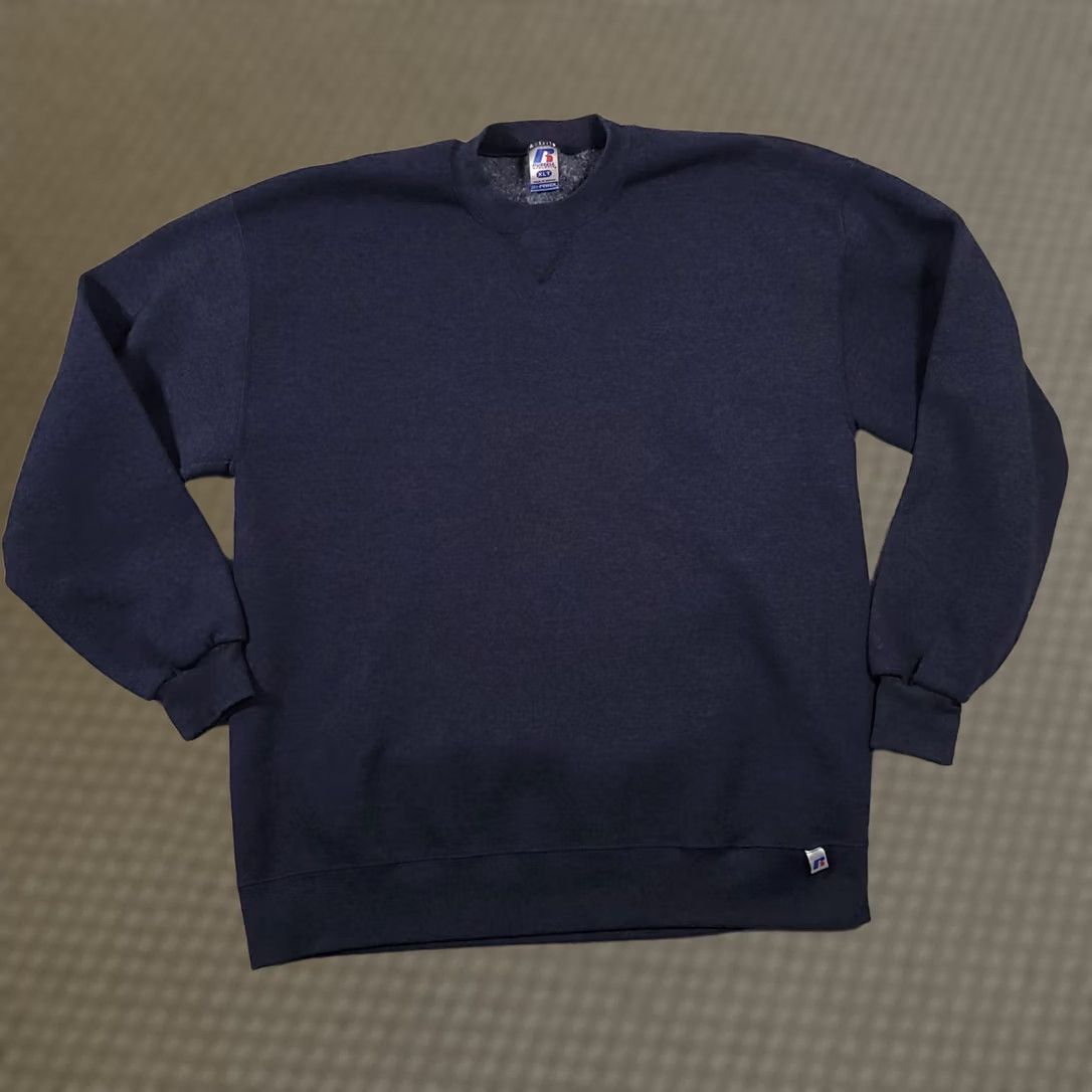 Russell Athletic VINTAGE Russell Crewneck Sweatshirt Mens XLT Blue Fleece Pullover Sweatshirt Size US XL / EU 56 / 4 - 1 Thumbnail