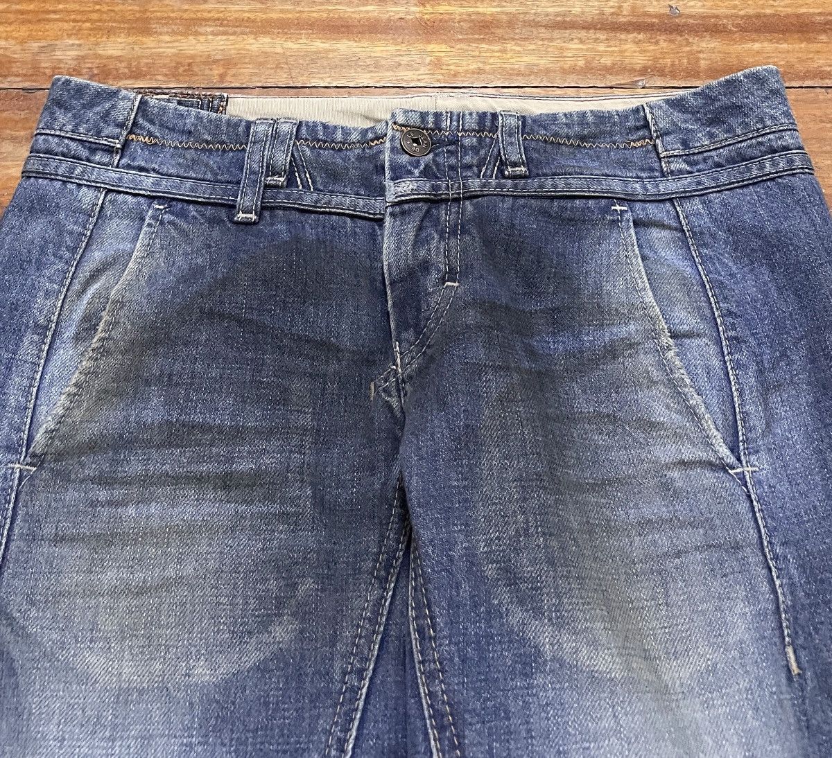 Marithe + Francois Girbaud Rare Vintage Marithe Francois Girbaud Flared Jeans 1990s Size US 31 - 3 Thumbnail