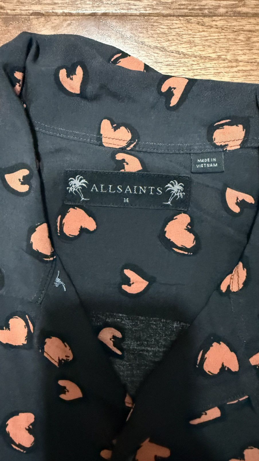 Allsaints All Saints Romanza Hearts Pattern Viscose Shirt - Medium Size US M / EU 48-50 / 2 - 2 Thumbnail