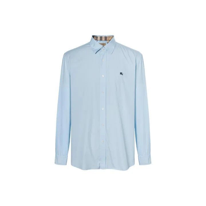 Burberry Burberry Burberry Blue Logo Print Long Sleeve Shirt-2507 Size US L / EU 52-54 / 3 - 1 Thumbnail