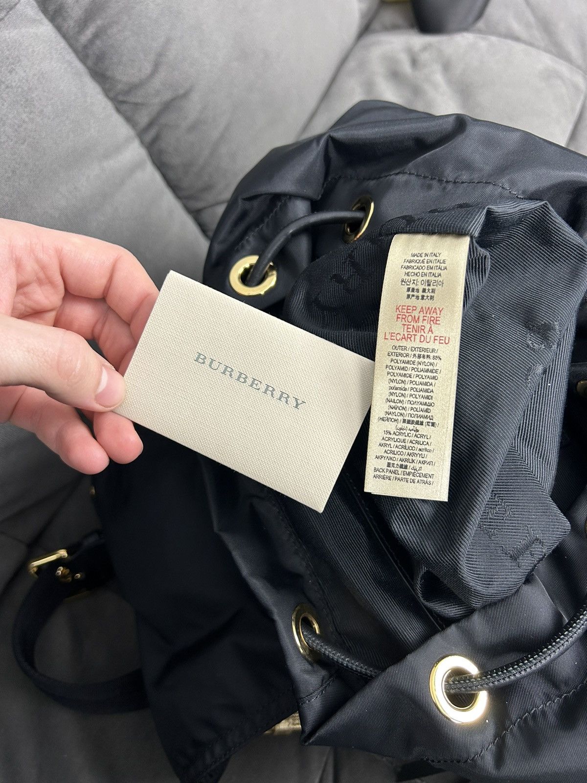 Burberry Burberry Black Nylon Backpack Luxury Designer Bag Size ONE SIZE - 9 Thumbnail