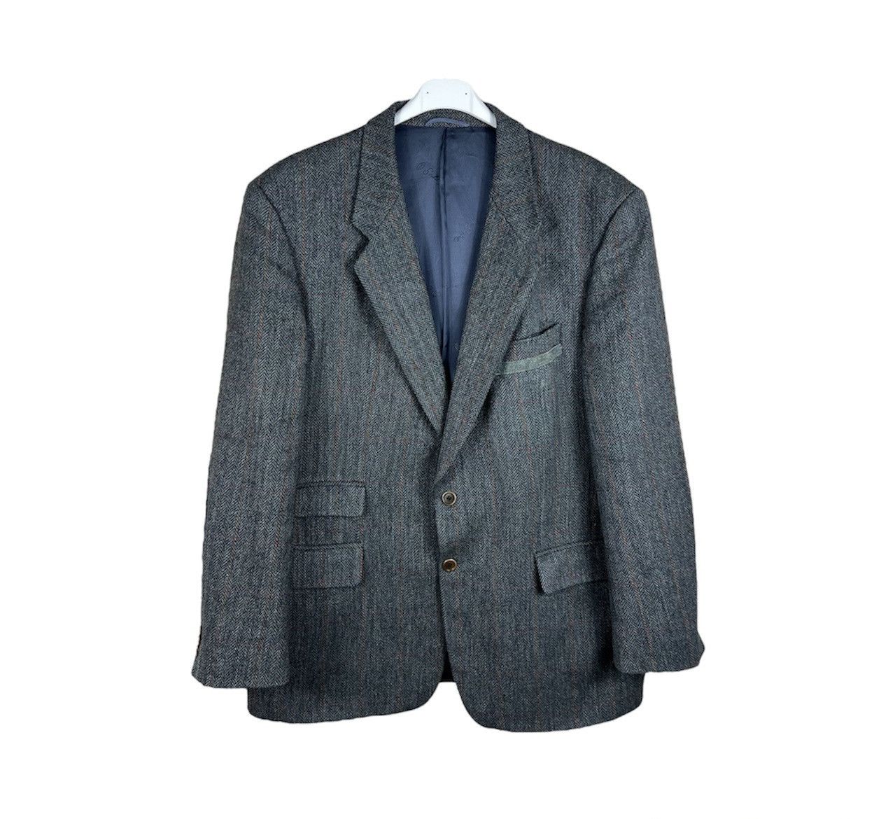 SCABAL Vintage 80s Scabal wool herringbone blazer jacket tweed Size US L / EU 52-54 / 3 - 1 Thumbnail