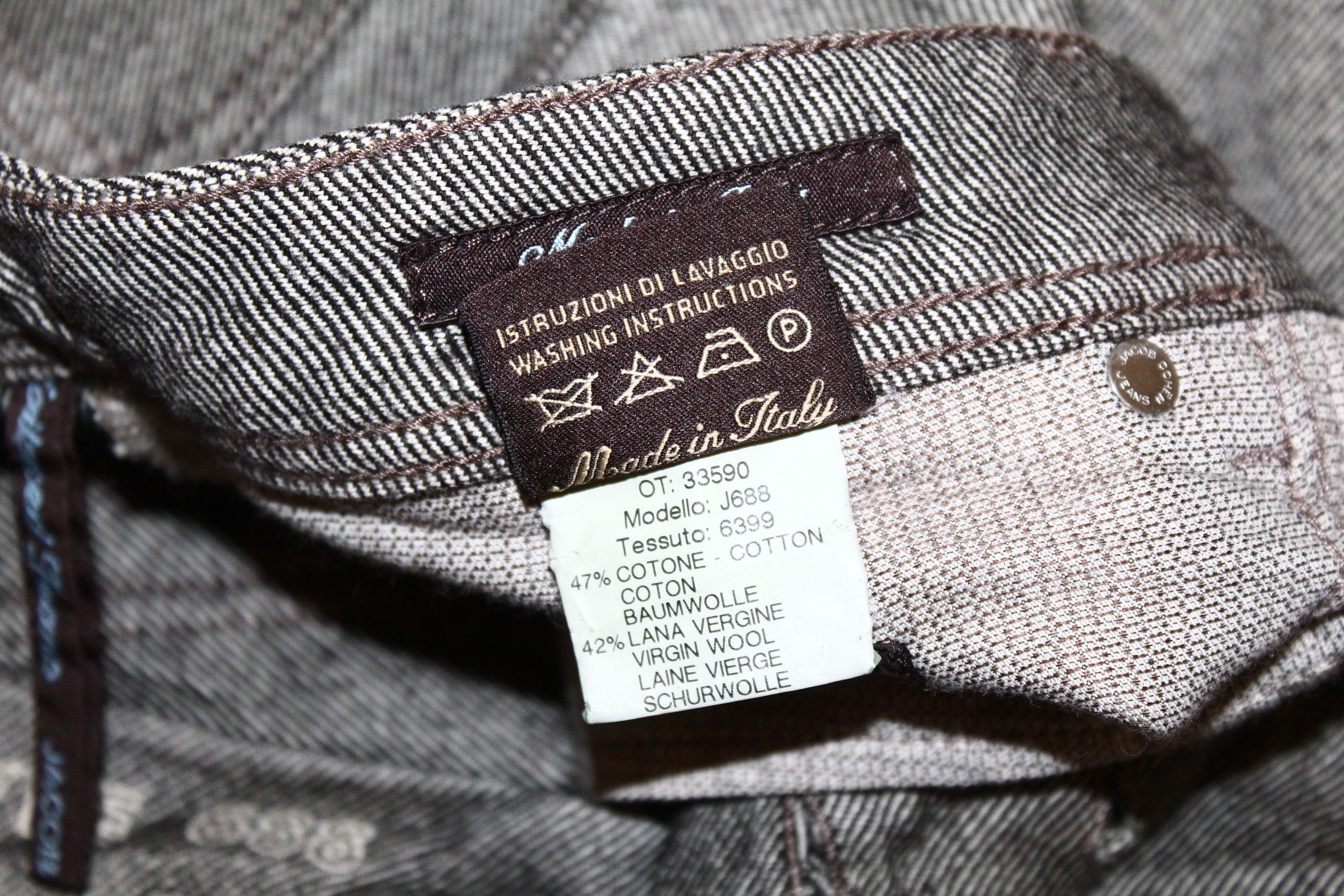 Jacob Cohen Jacob Cohen Herringbone Woven Cotton-Wool Denim Cropped Pant Size US 32 / EU 48 - 9 Thumbnail