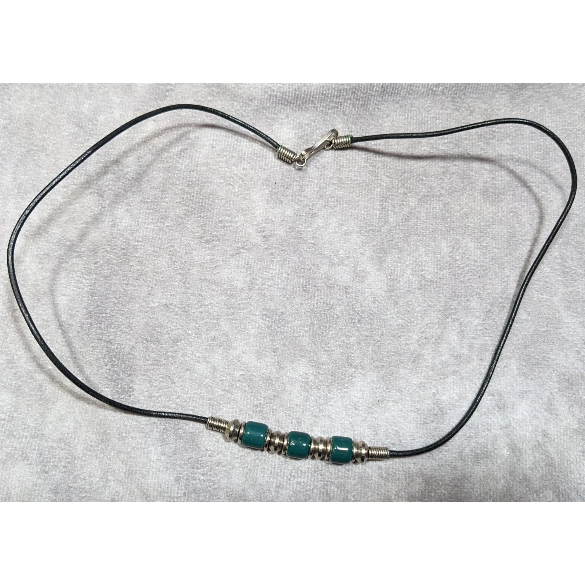 Other 90s Style Teal And Silver Tone Beaded Necklace Size ONE SIZE - 6 Thumbnail