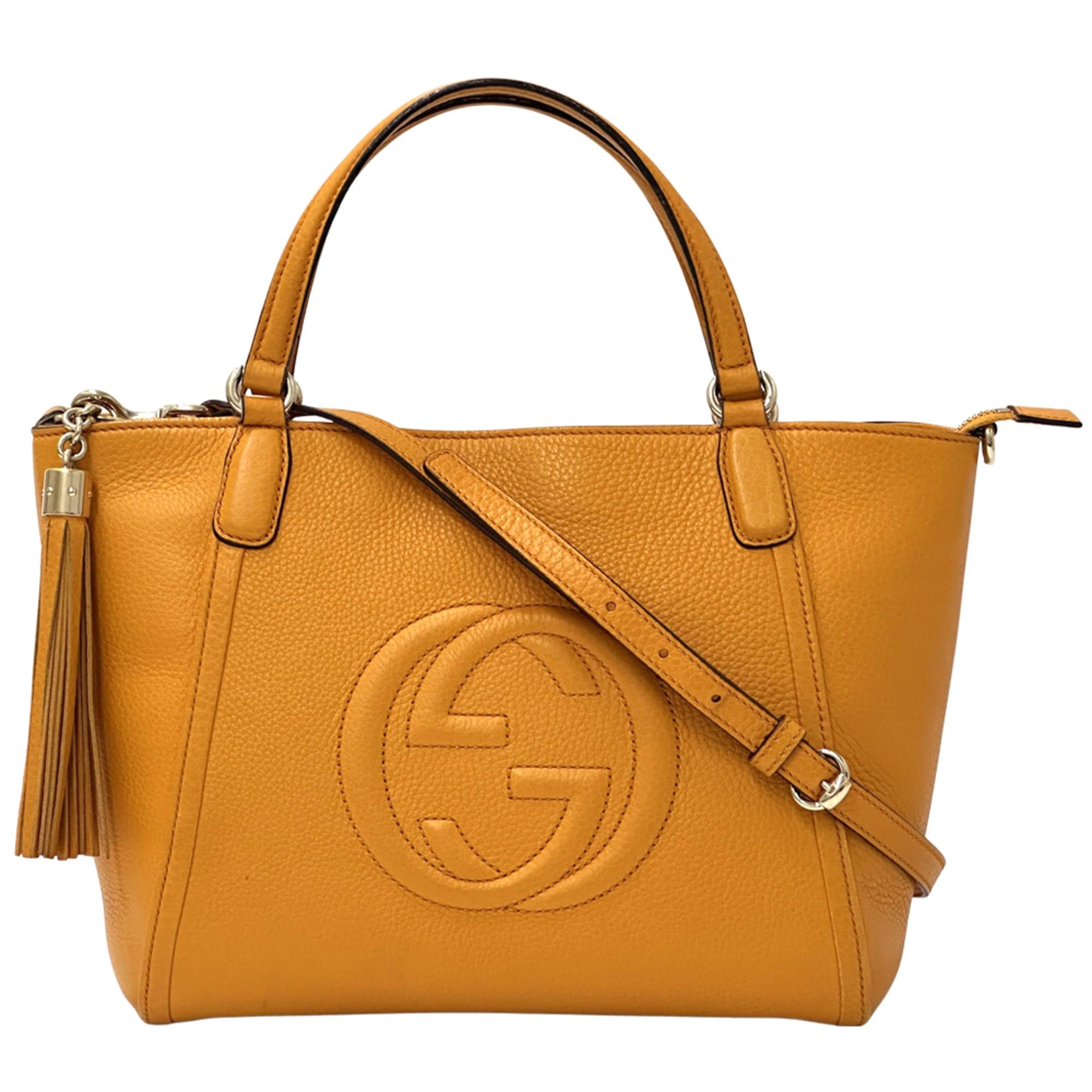 Gucci Gucci Soho handbag for women, 2-way leather handbag/shoulder bag, orange, 369176, tote bag/crossbody bag. Size ONE SIZE - 1 Thumbnail