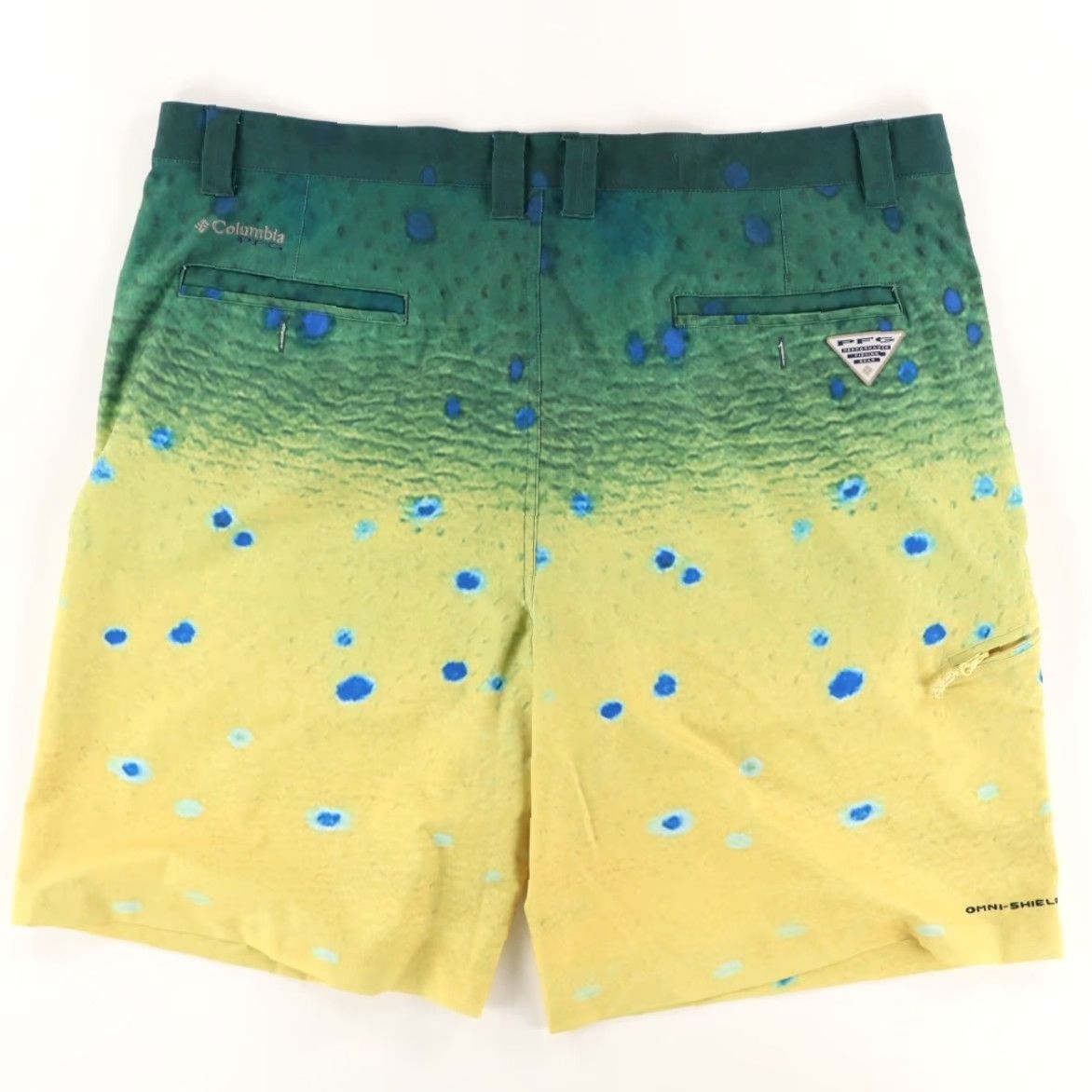 Vintage Columbia PFG Fishing Shorts Mahi All Over Print Men's 42 Chino Regular Fit 40-42 Polyester Microfiber Casual Size US 42 / EU 58 - 4 Thumbnail