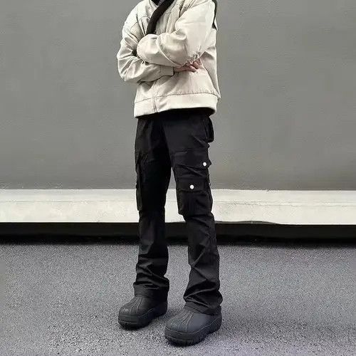 Straight Boot Cut Flared Pocket Cargo Jeans