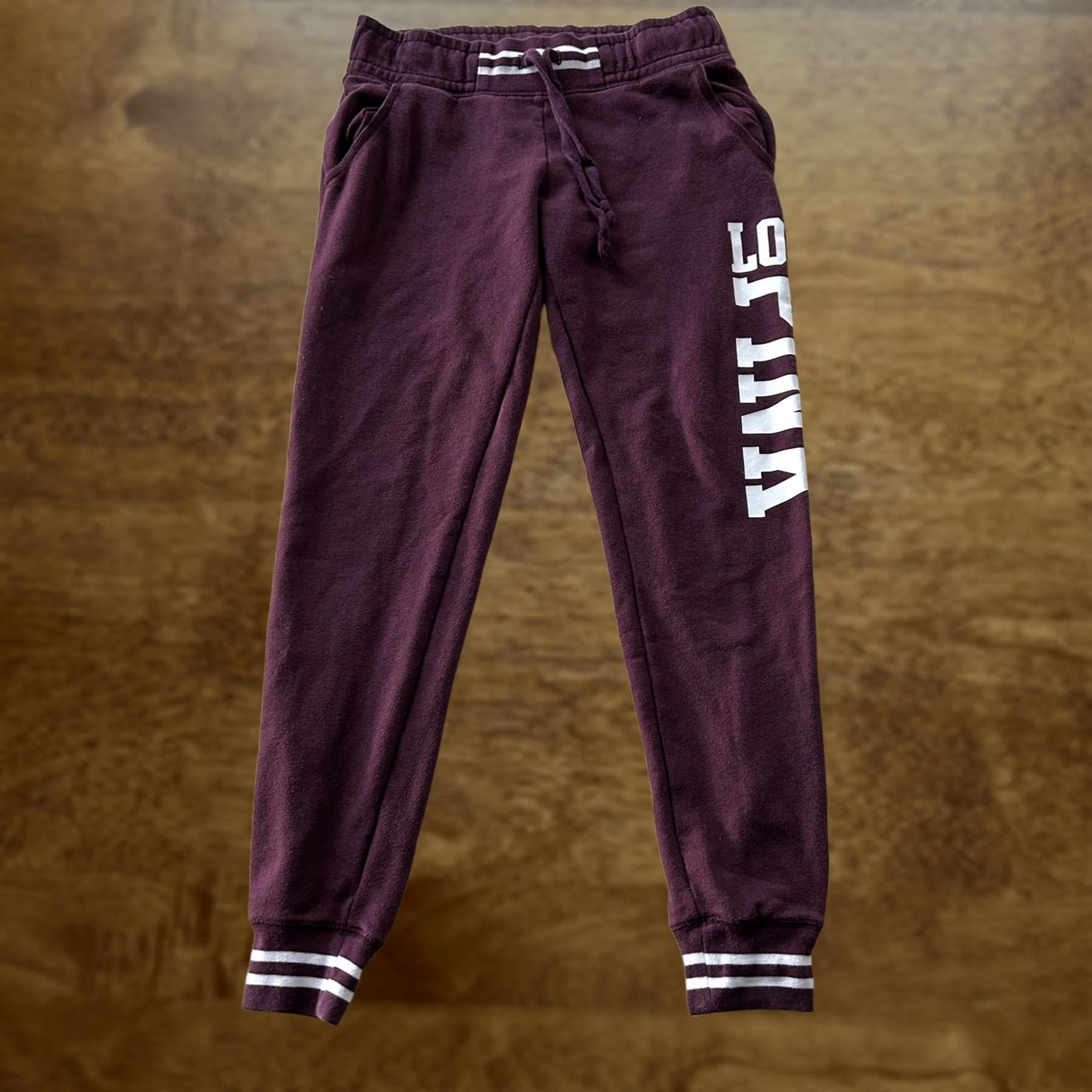 Vintage PINK Victoria's Secret Sweatpants Womens XS Red Fleece Joggers Love Pink Lounge Pants Adult XS Red Athleisure Casual Womens Size 26" / US 2 / IT 38 - 1 Thumbnail