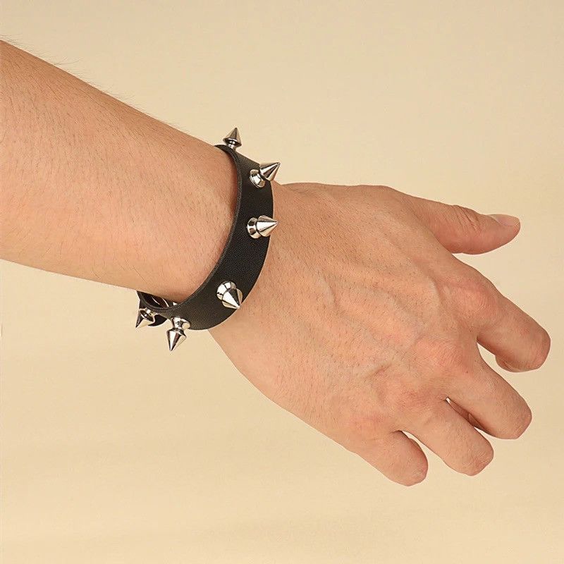 Leather Spike Leather Bracelet Size ONE SIZE - 1 Thumbnail