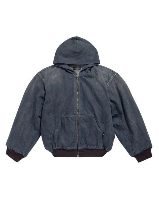 Balenciaga o1mt1gz0325 Stencil Zip-Up Hoodie Large Fit in Dark Grey Size XS / US 0-2 / IT 36-38 - 1 Thumbnail