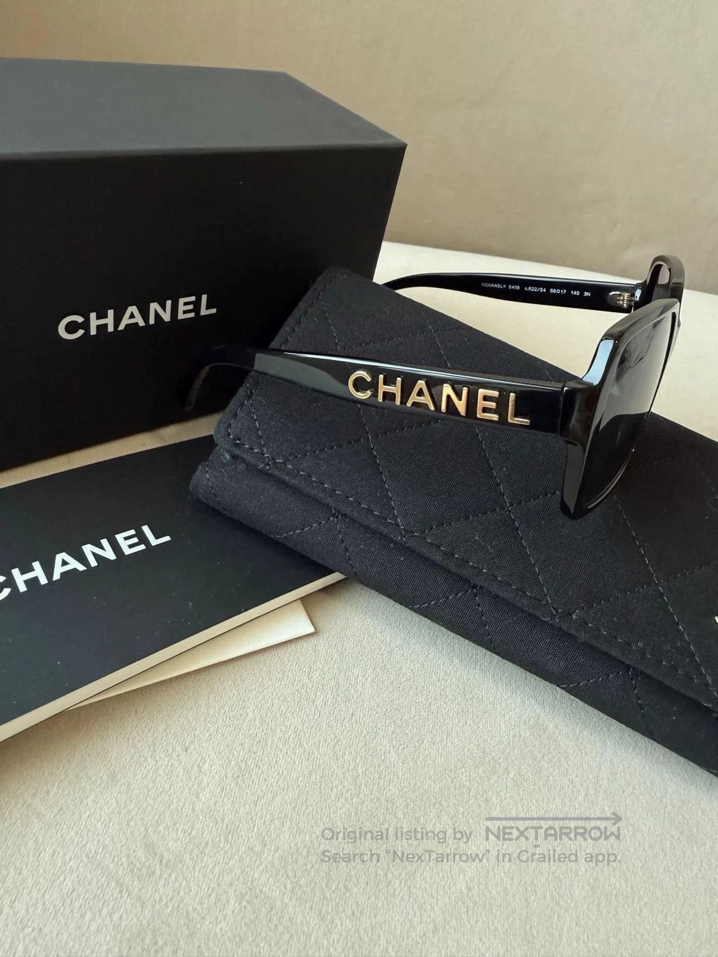 Chanel Chanel Classic Black Gold Sunglasses. Size ONE SIZE - 2 Thumbnail