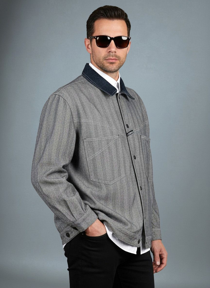 Marithe + Francois Girbaud Marithe Francois Girbaud 90s men's vintage grey denim jacket Size US L / EU 52-54 / 3 - 1 Thumbnail