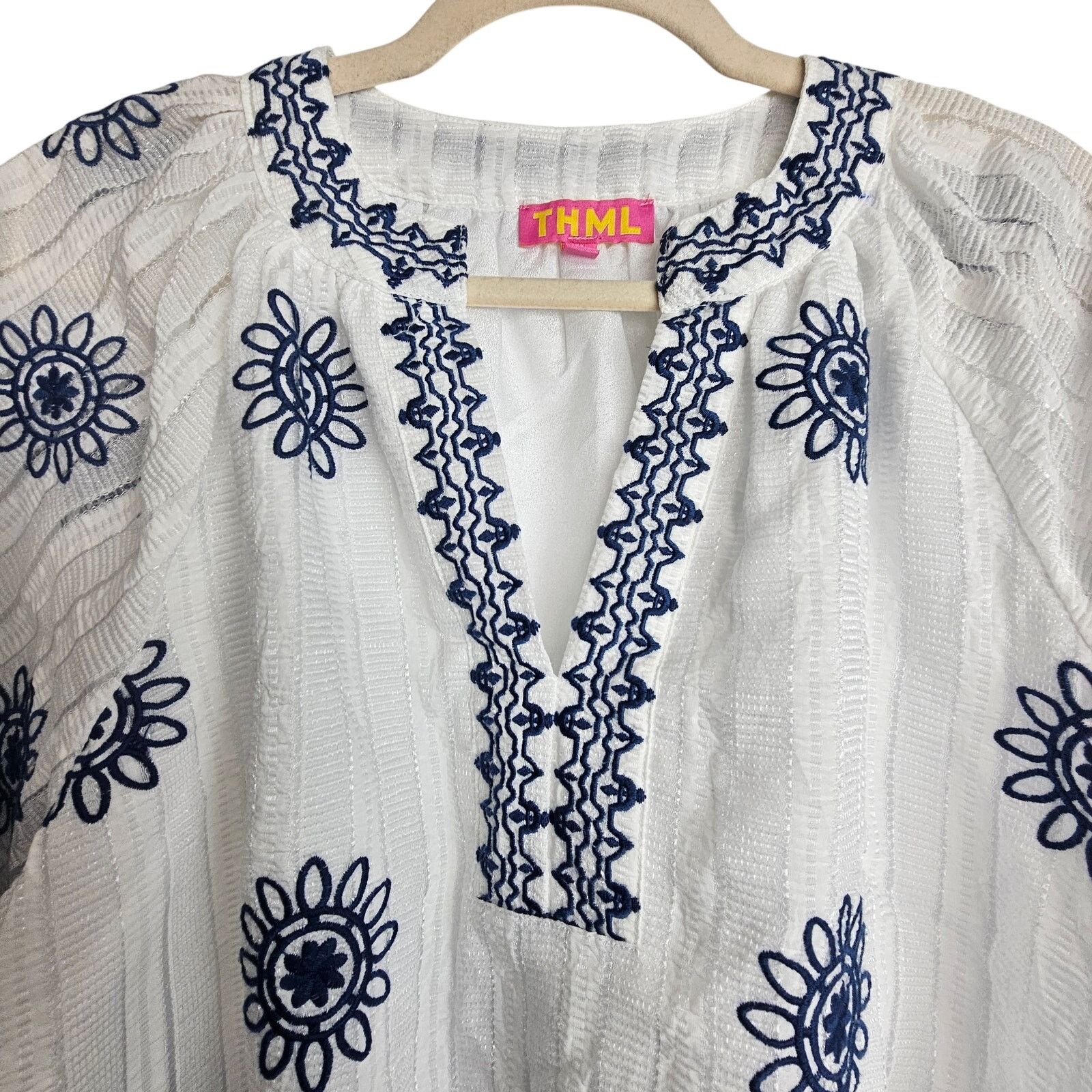 Anthropologie Anthropologie THML Womens Yacht Club Chic Embroidered Tunic Size M / US 6-8 / IT 42-44 - 2 Thumbnail