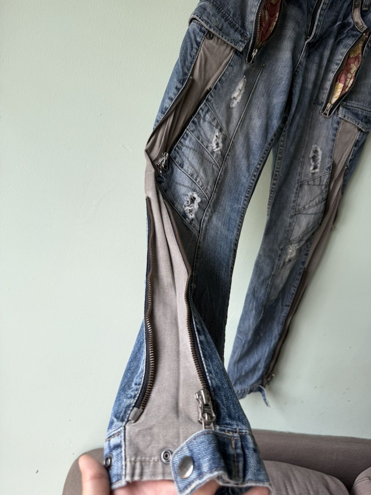 PPFM PPFM Multi Zipper Multi Pocket Jeans Size US 32 / EU 48 - 5 Thumbnail