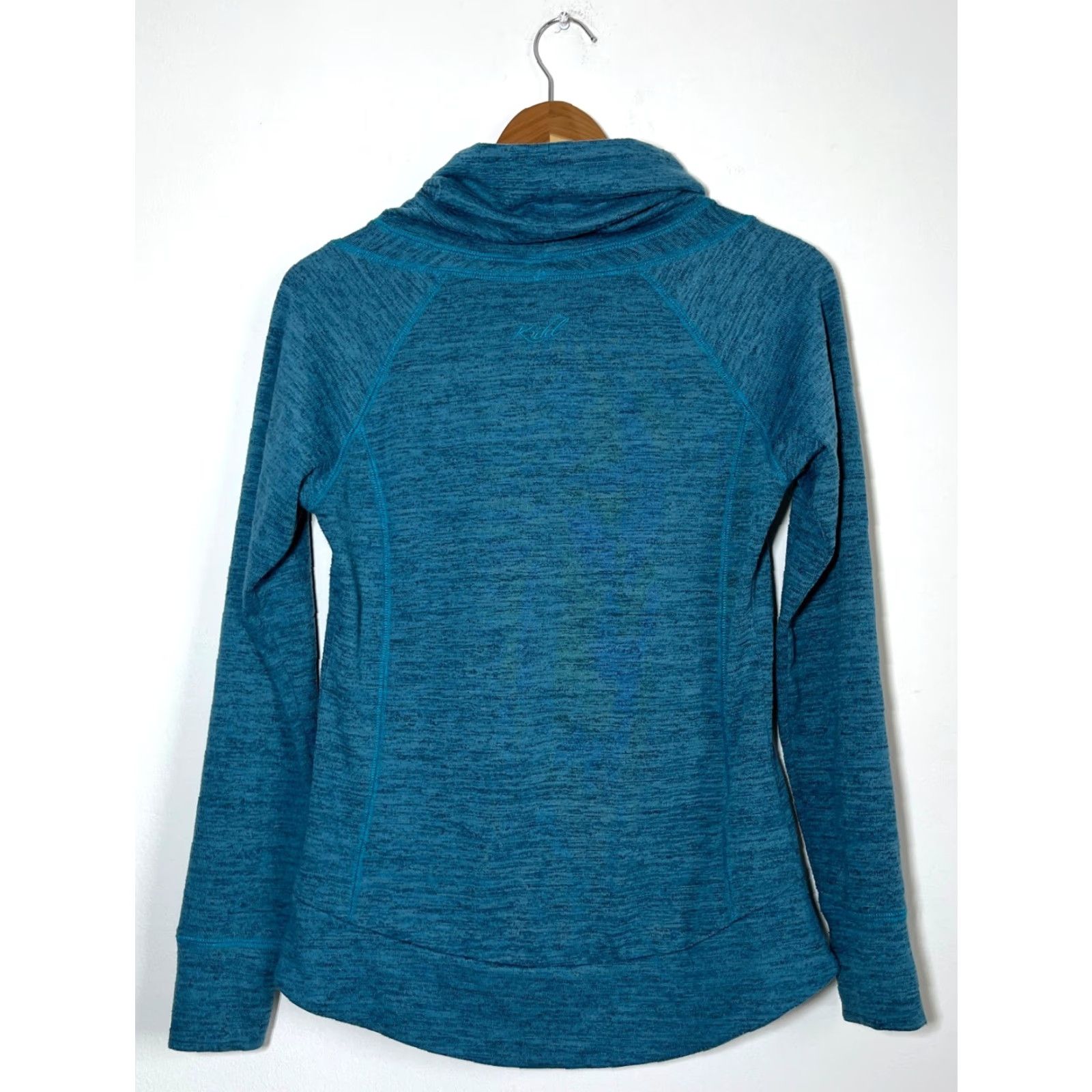 KangaROOS Womens Kuhl Lea Pullover Shirt S Heather Blue Kangaroo Pockets Cowl Neck Long Sleeve Casual Travel Vintage Womens Size S / US 4 / IT 40 - 2 Thumbnail