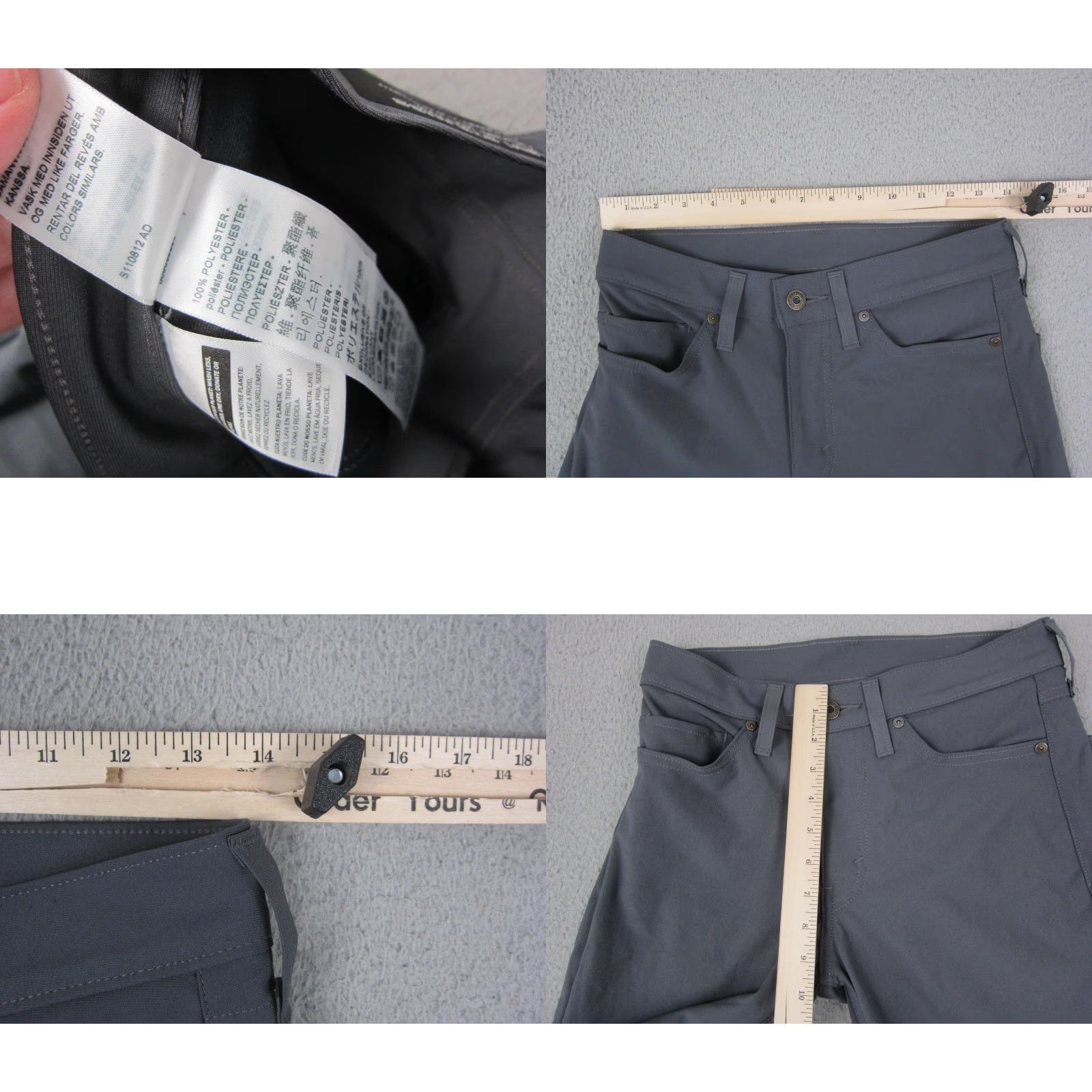 Levi's Levis 511 Pants Mens 28x30 Gray Engineered Movement Slim Performance Comfort Casual Chin o Size US 28 / EU 44 - 8 Thumbnail