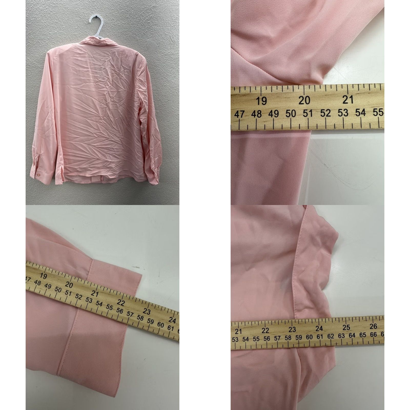 Vintage Womens Notations Pink Long Sleeve Button Up Shirt Size Small Size S / US 4 / IT 40 - 8 Thumbnail
